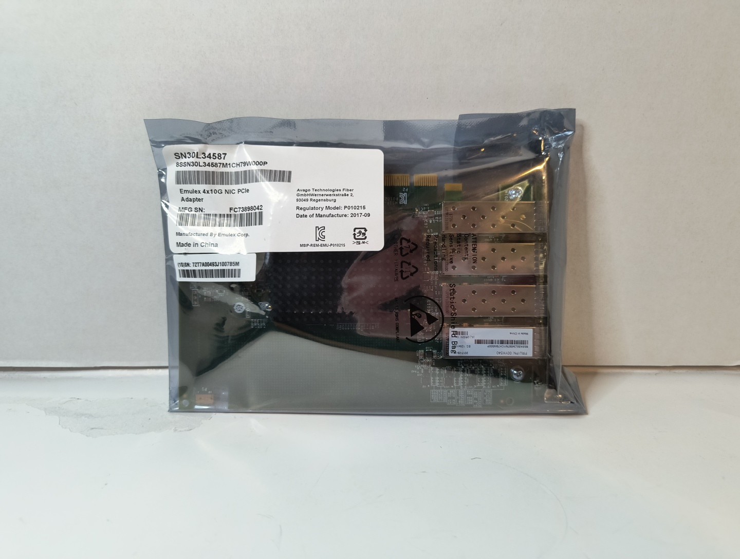 Emulex 4x10Gbp NIC PCIe Card