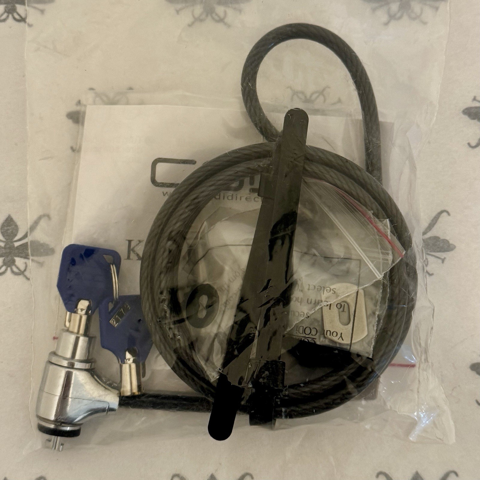 Codi Key Cable Lock w/Two Keys 6.5 feet length Unused Ships Fast