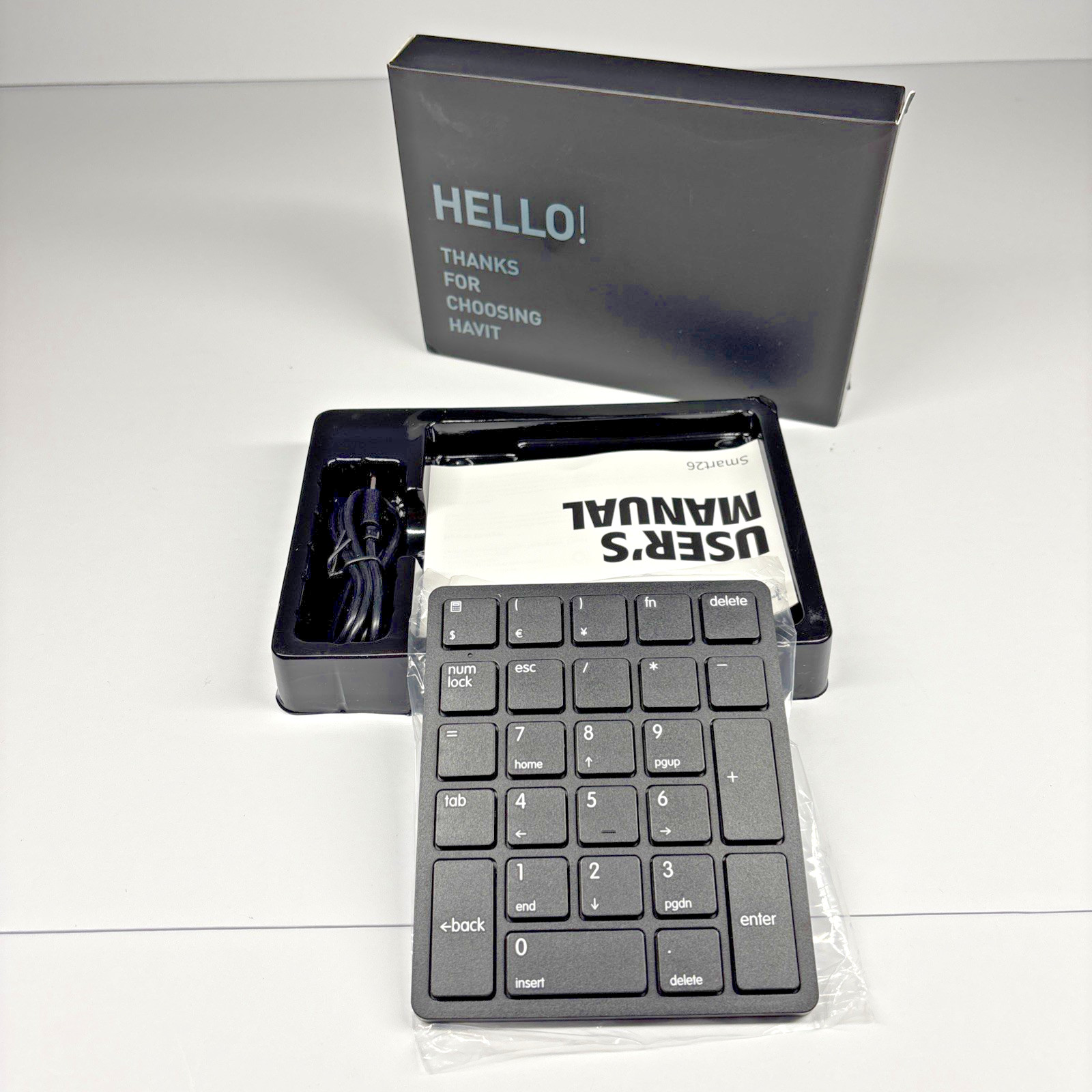 HAVIT Smart26-C Bluetooth Wireless Numeric Keypad 26-Key Rechargeable Number Pad