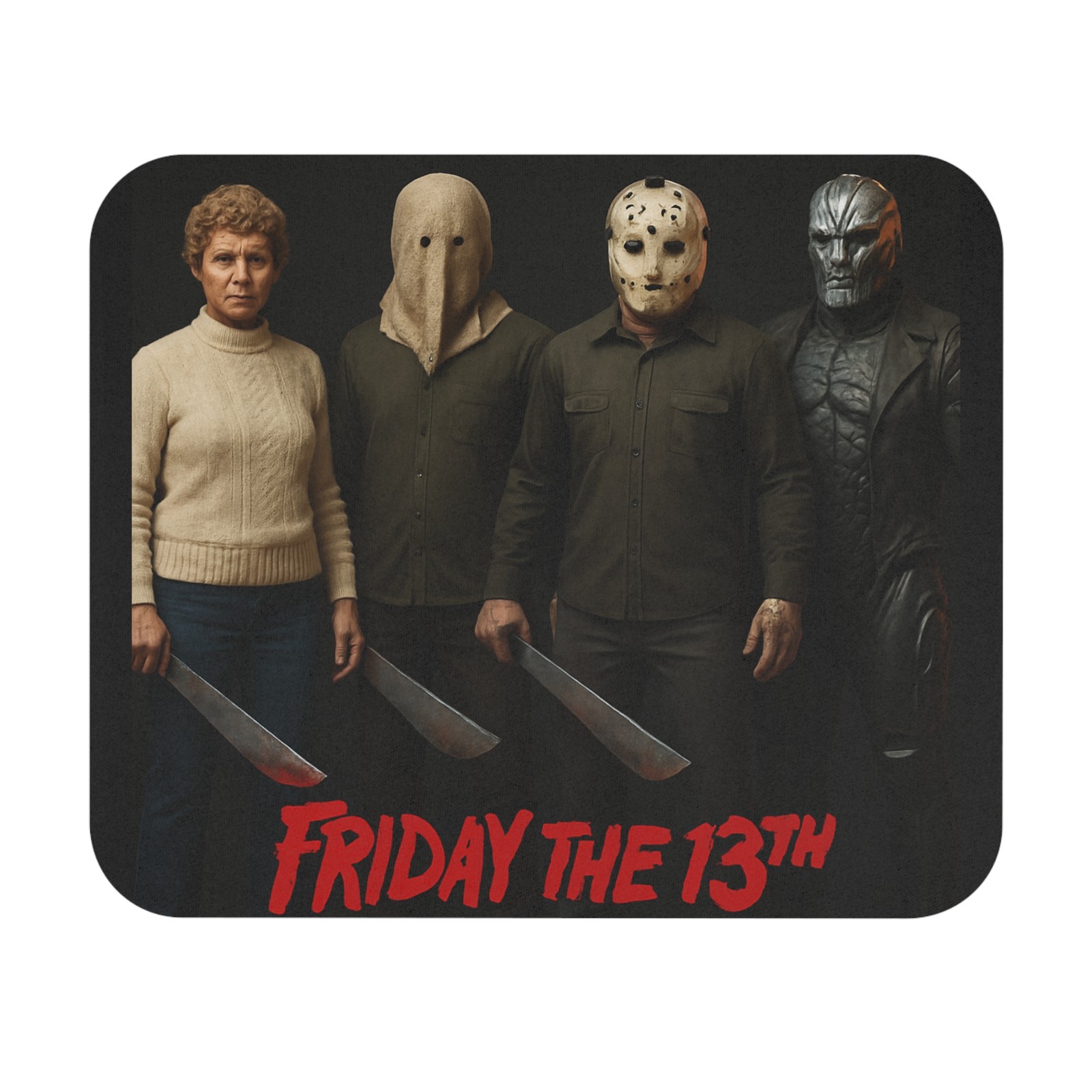 Friday the 13th Horror Icons Mouse Pad Evolution of Jason and Mother Voorhees 