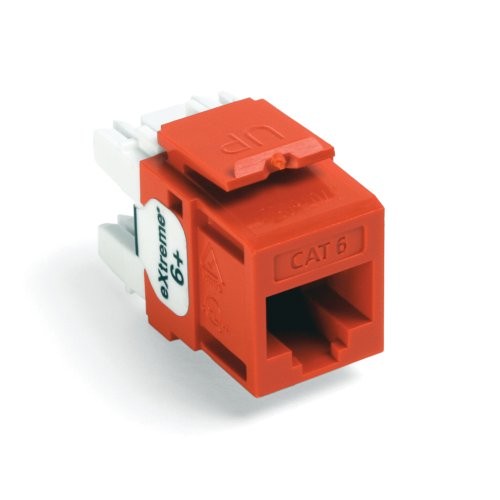 Leviton Extreme 6 Connector 25 Pack QuickPort Compatible Category 6 Orange