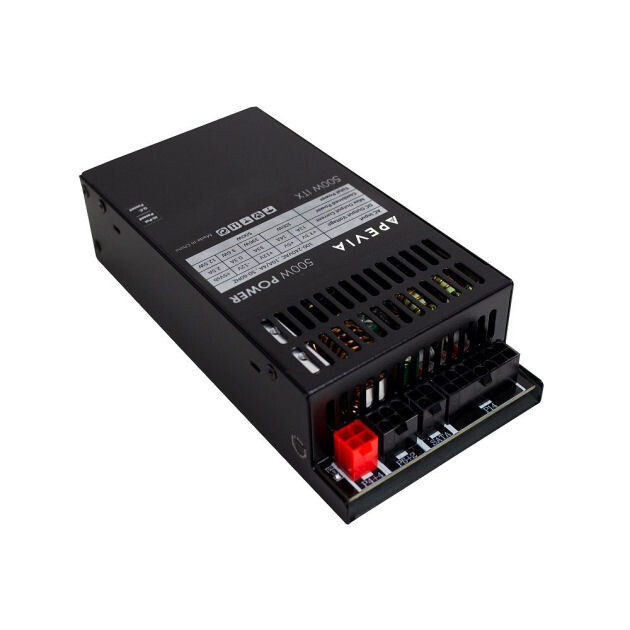 Apevia 500Watt 1 x 40mm Fan Black  MINI-ITX Power Supply, ITX-PFC500W