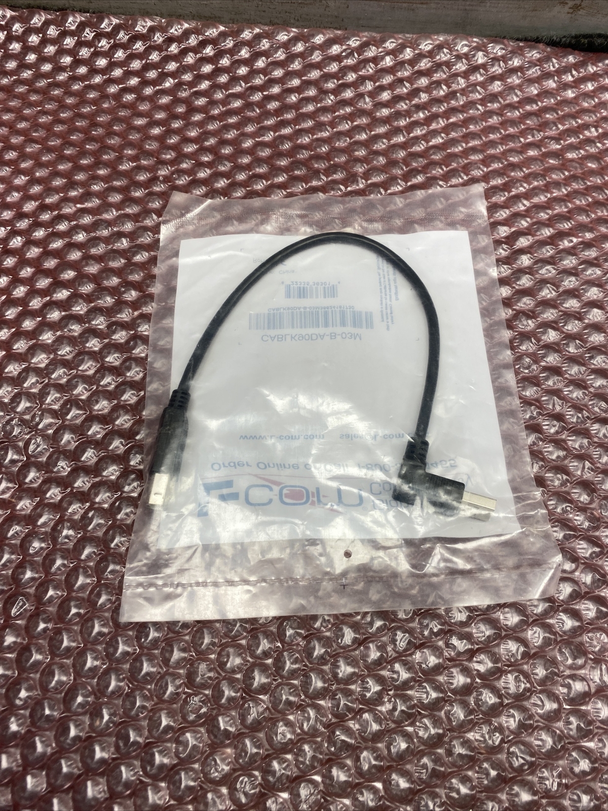 New L-COM CABLK90DA-B-03M USB Cable, Type A Plug to Type B