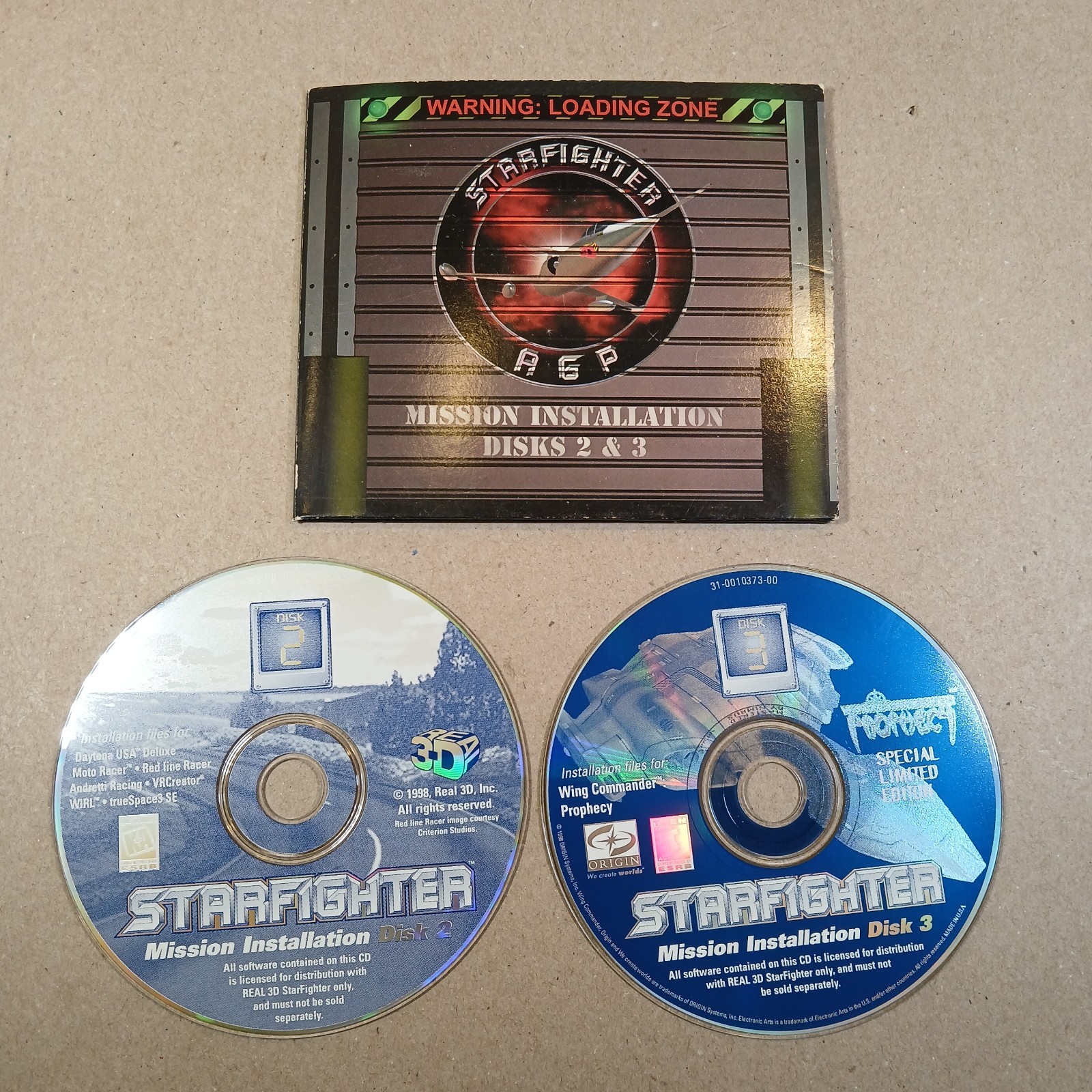 Real 3D StarFighter AGP Mission Installation Disks 2 & 3 PC 1997 Daytona USA