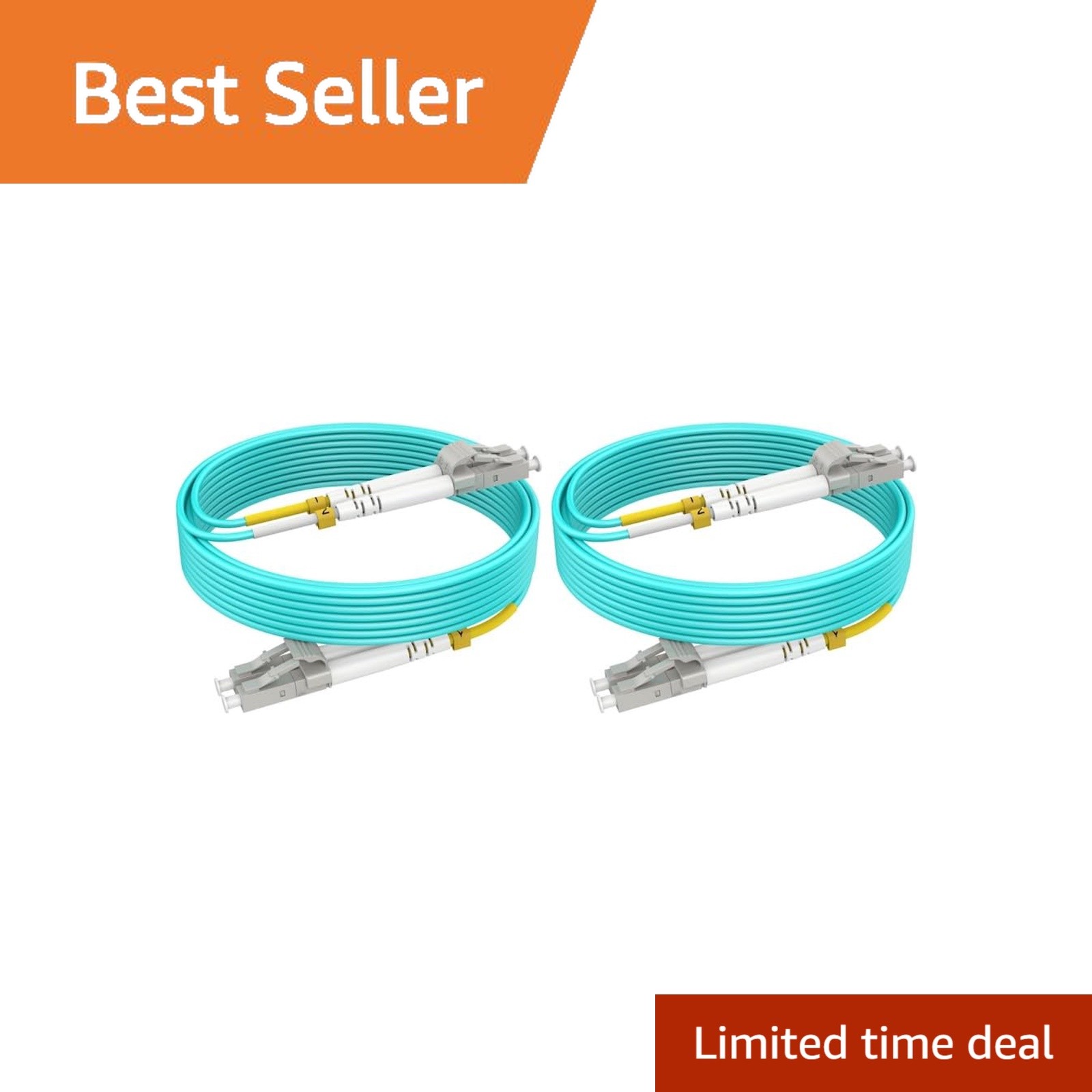 RamboCables LC LC OM3 Fiber Patch Cable 165ft 2 Pack Duplex MM LSZH 10G/40G