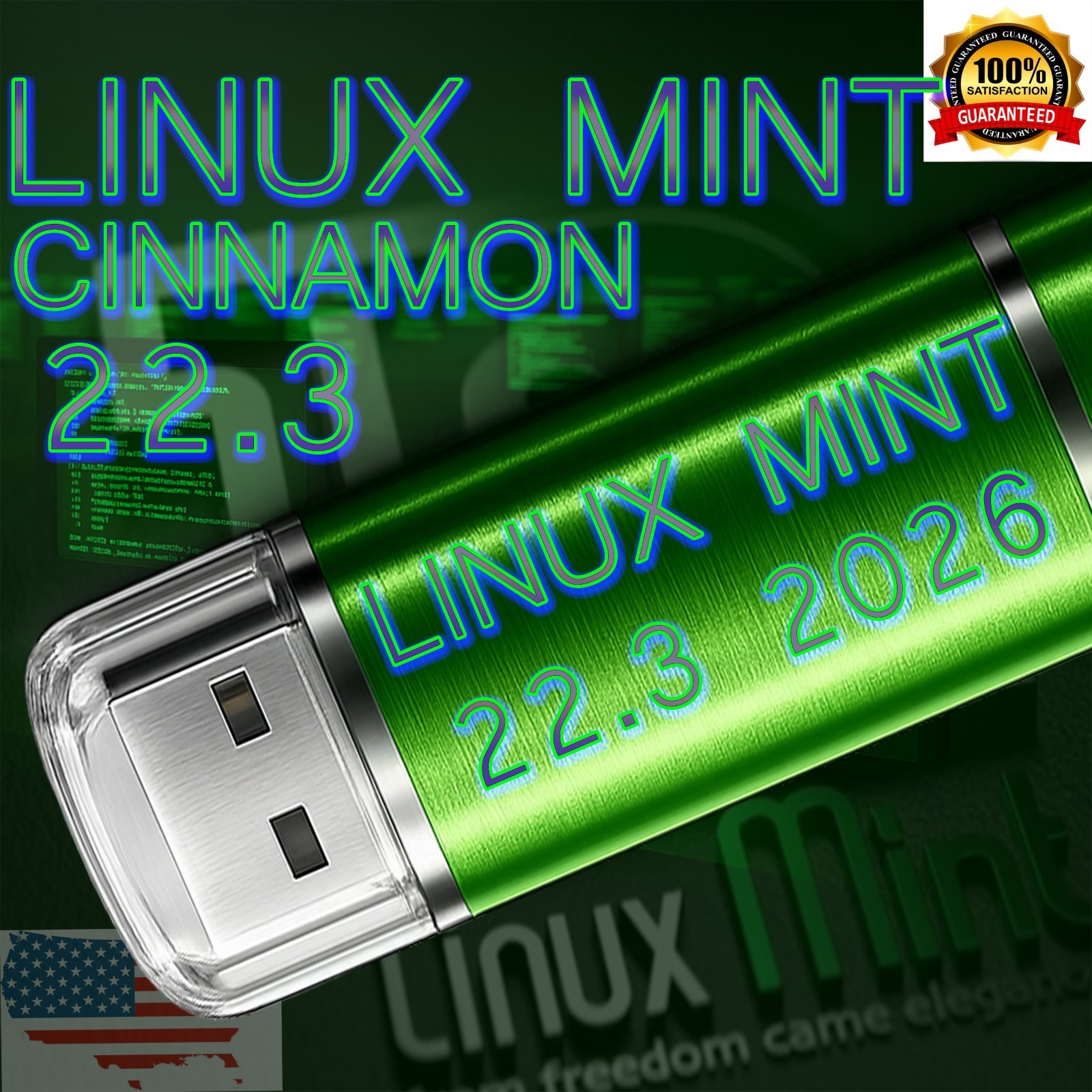 Linux Mint 22.3 – Cinnamon USB Live Installer – PC & Intel Mac – UEFI/BIOS