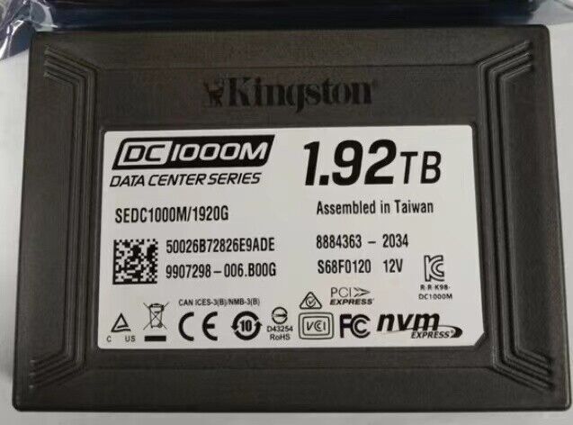 compatible KINGSTON 1.92TB SSD DC1000M U2 SEDC1000M/1920 NVME Slolid State Drive