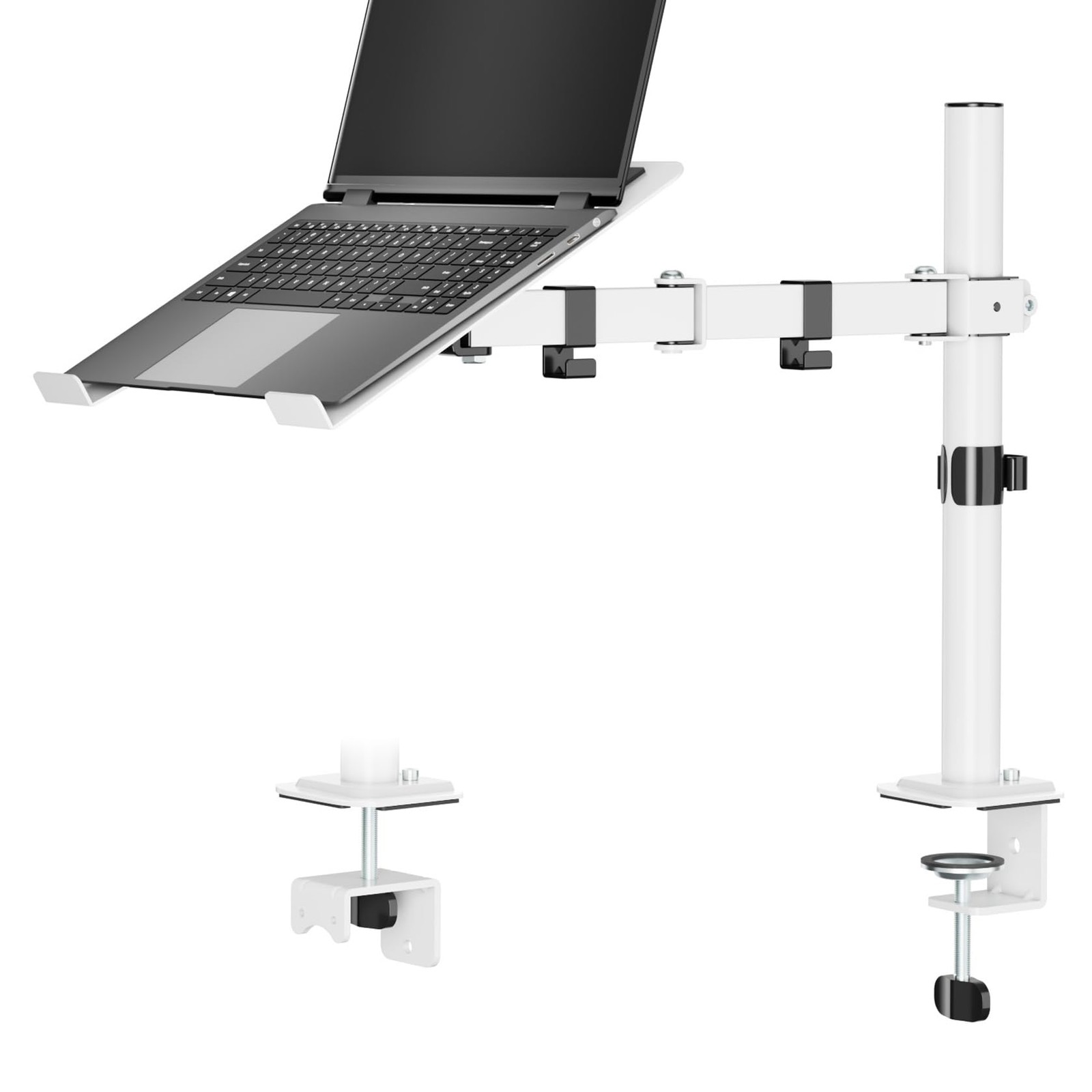 UPGRAVITY White Laptop Desk Mount with Vented Tray for Notebook up to