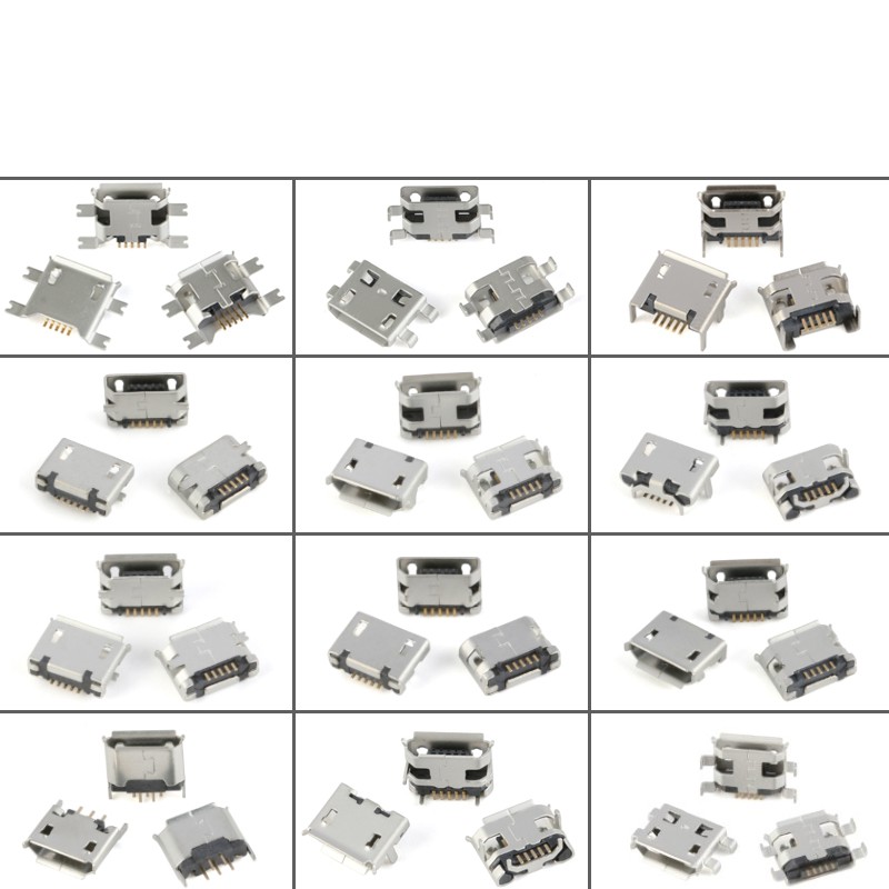 60pcs/pack Micro USB 5 Pin Female Socket SMD SMT Connector PCB Mount Jack Solder