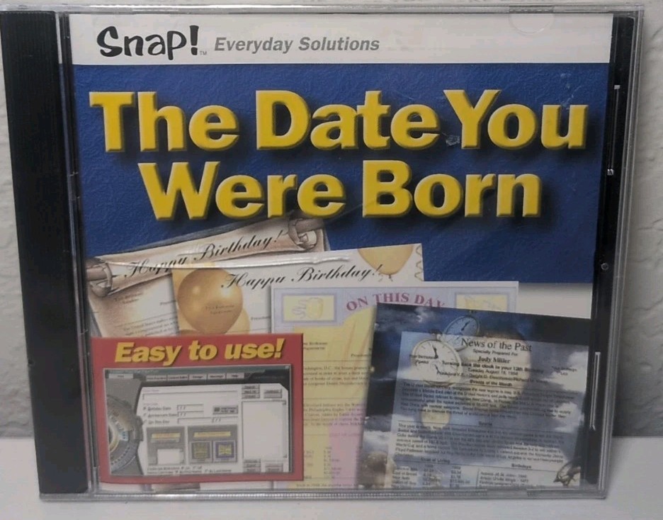 The Date You Were Born (PC 2001 CD-Rom) SNAP Widows 95, 98, NT, 2000, XP NEW