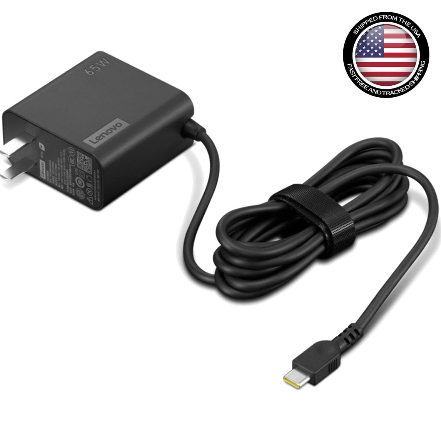 USB-C 65W Fast Charging Wall Adapter - Lightweight & Portable with 6.5' Cable