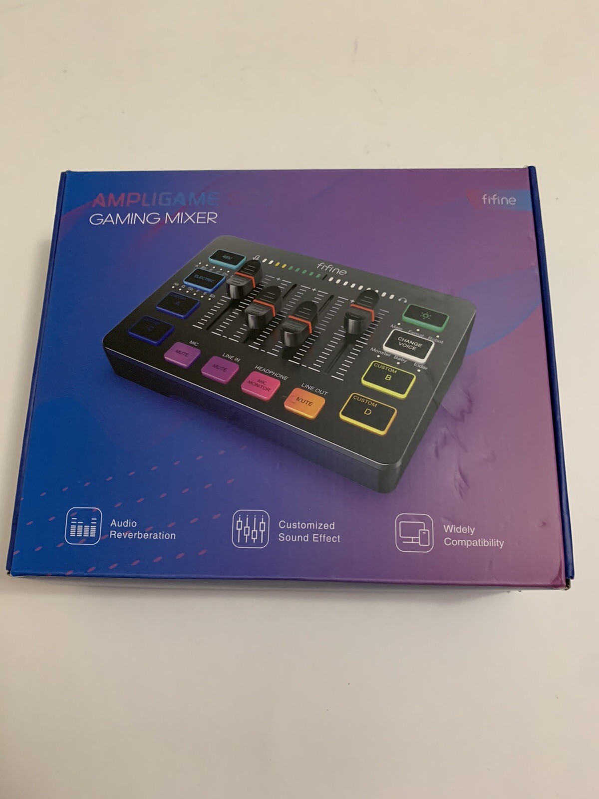 FIFINE Ampligame SC3 Gaming Audio Mixer Audio Reverberation Universal