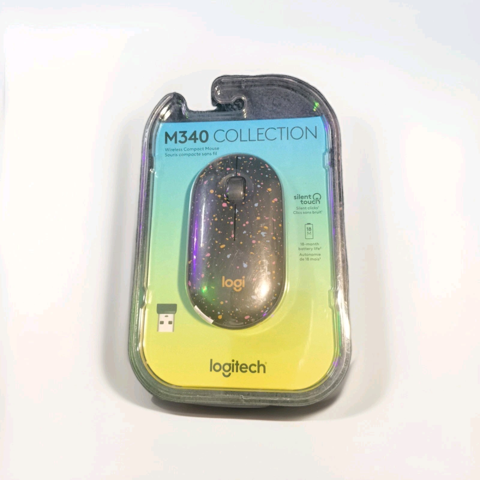 Wireless Mouse M340 Logitech Design Collection (Speckles) Silent Touch NEW