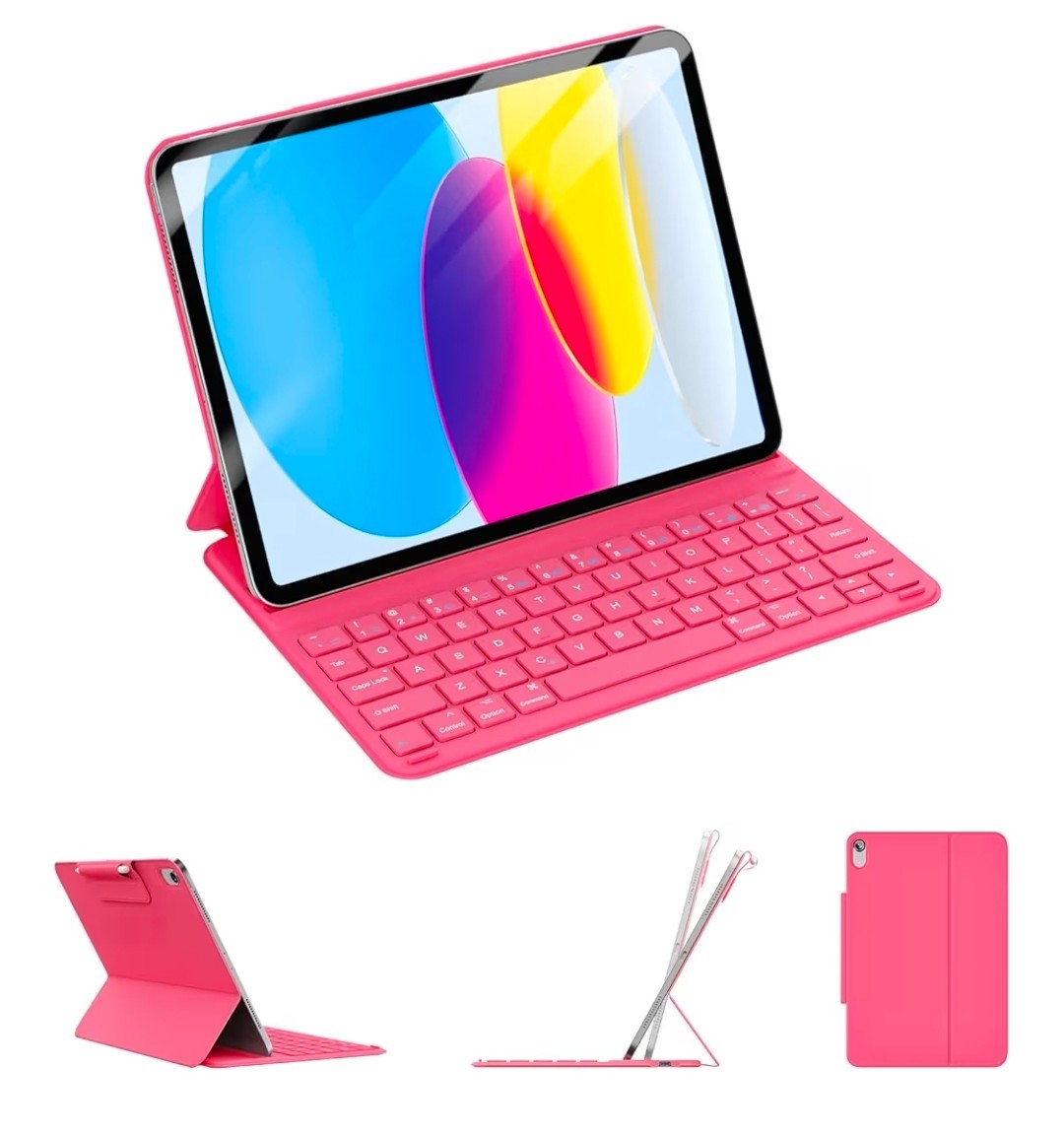 ZYNTHRALIX iPad 11th Gen A16/10th Gen 10.9" Keyboard Case Detachable Pink
