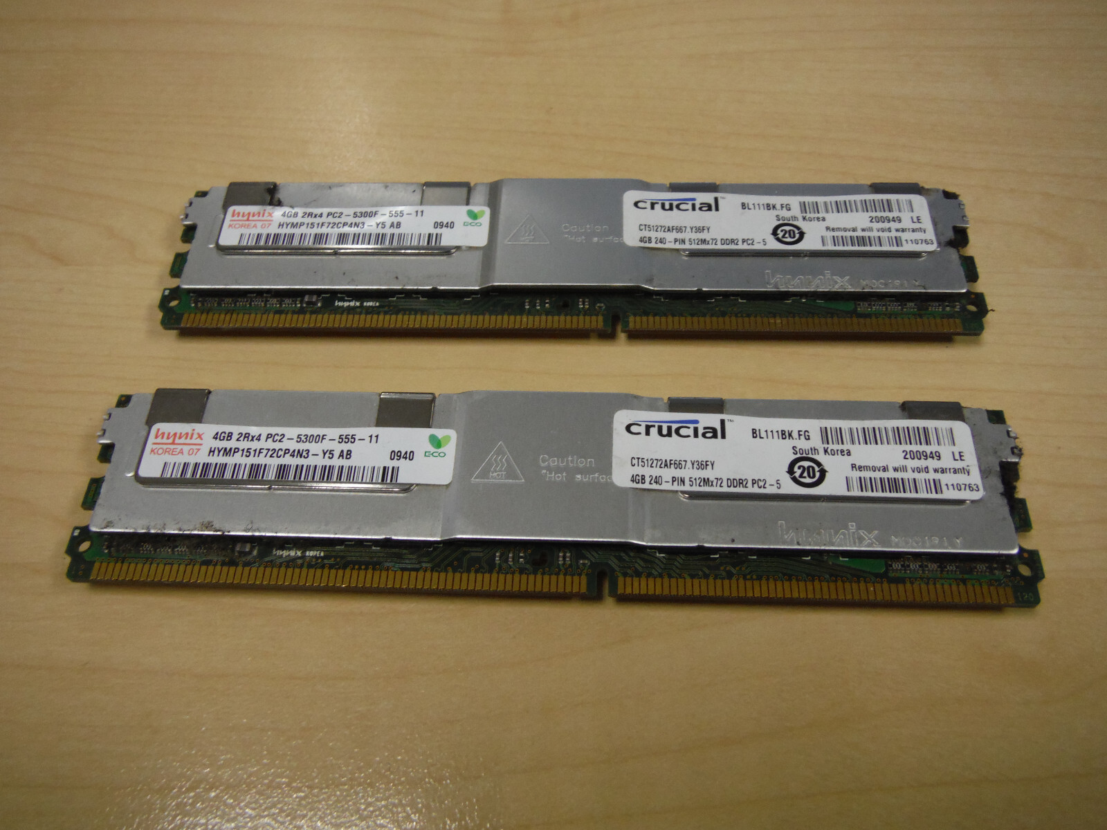 Hynix 2 x 4 GB DIMM 667 MHz DDR2 Memory (HYMP351F72AMP4N3Y5)  Server Memory  8GB