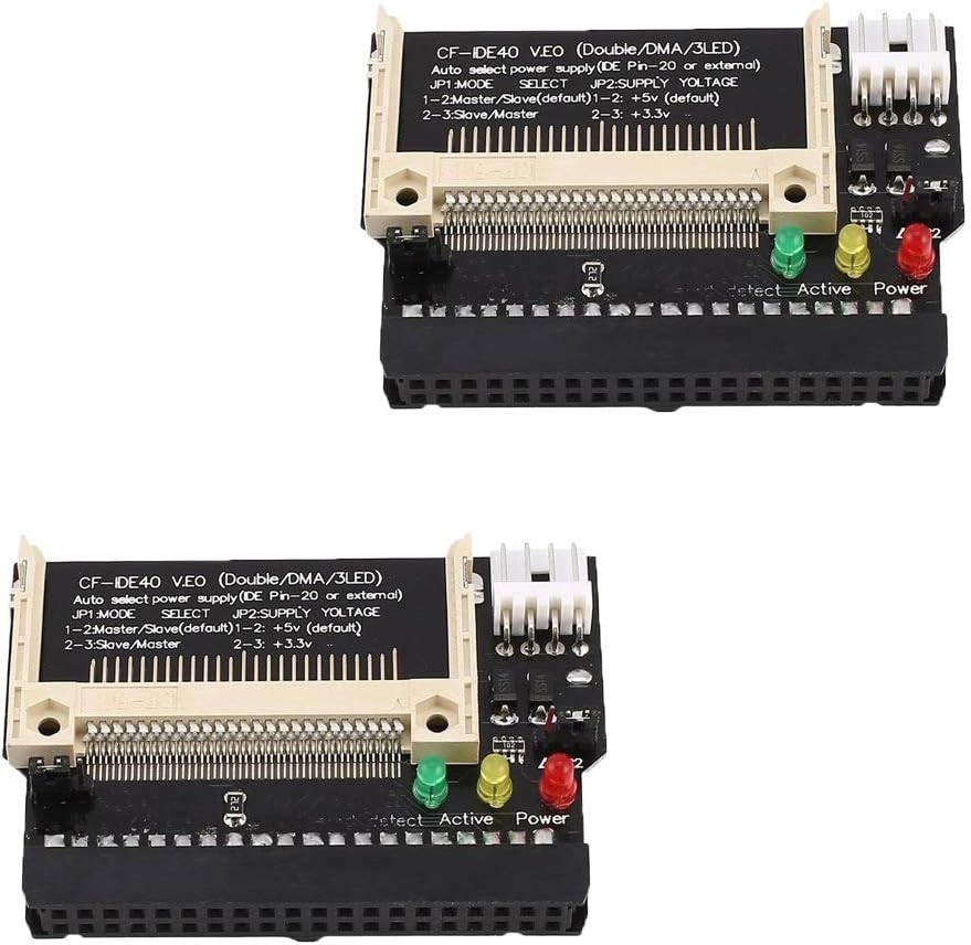 2Pcs Compact Flash CF Card to 3.5 Female 40 Pin IDE Hard Drive
