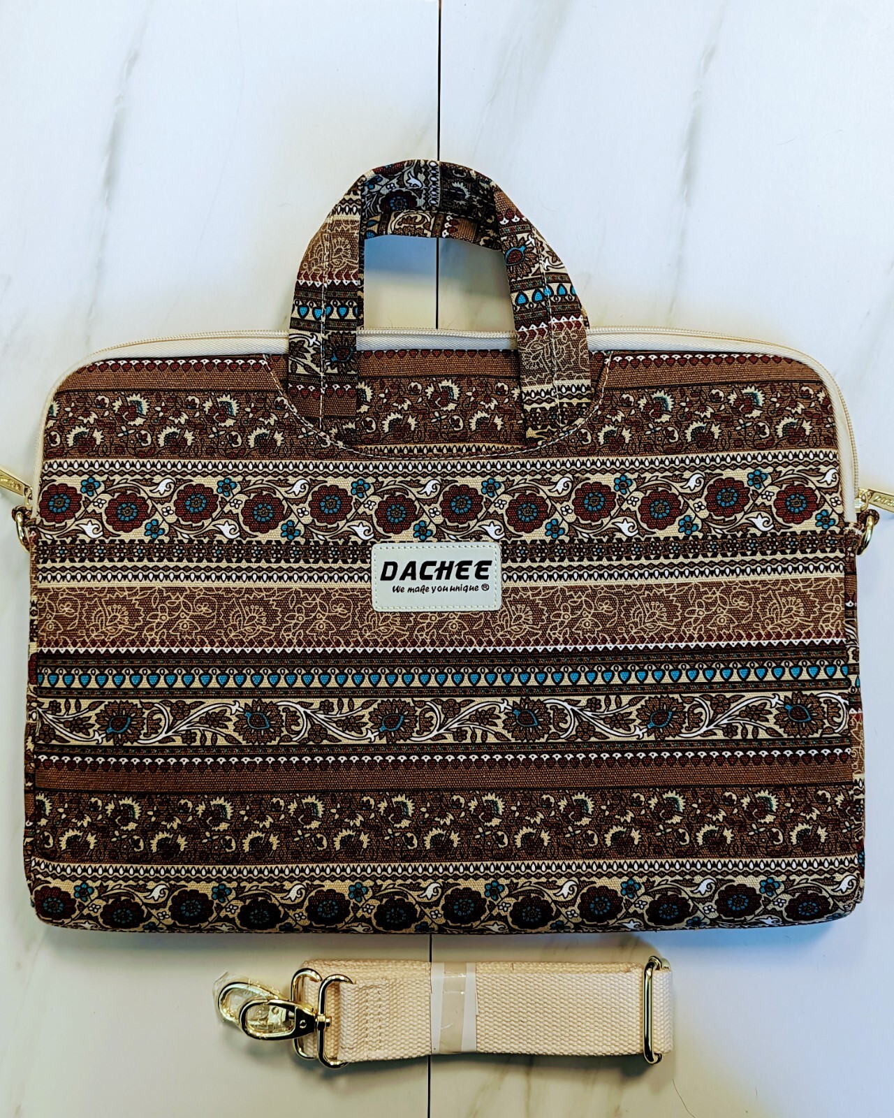 Dachee 15 Inch Laptop Messenger Bag Floral Paisley W/ Over Shoulder Strap