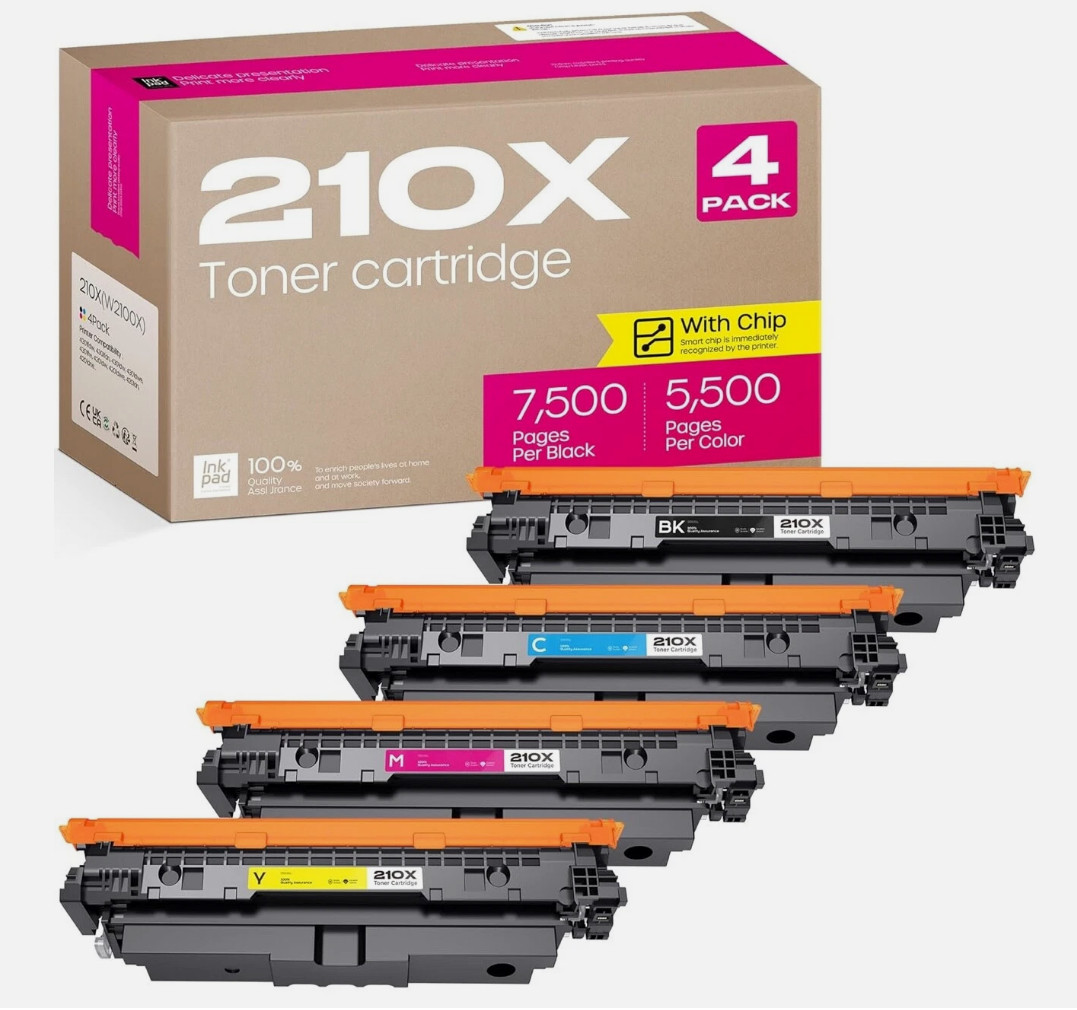 ** NEW HP 210X Toner | 210A | Black / Color | With Chips | Compatible | 4-Pack