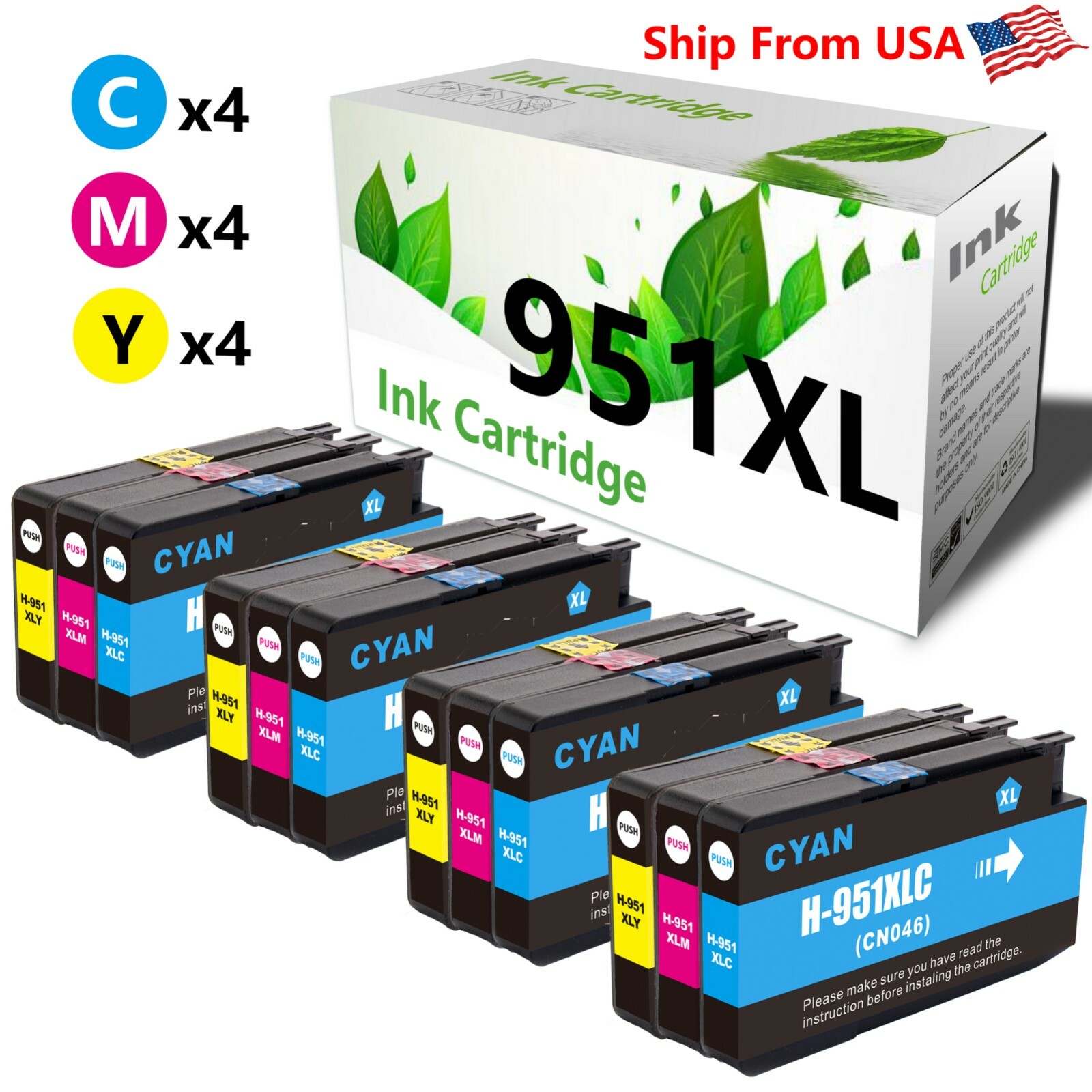 12PK 950XL 951 XL Ink Cartridge for OfficeJet Pro 271DW 8610 Printer