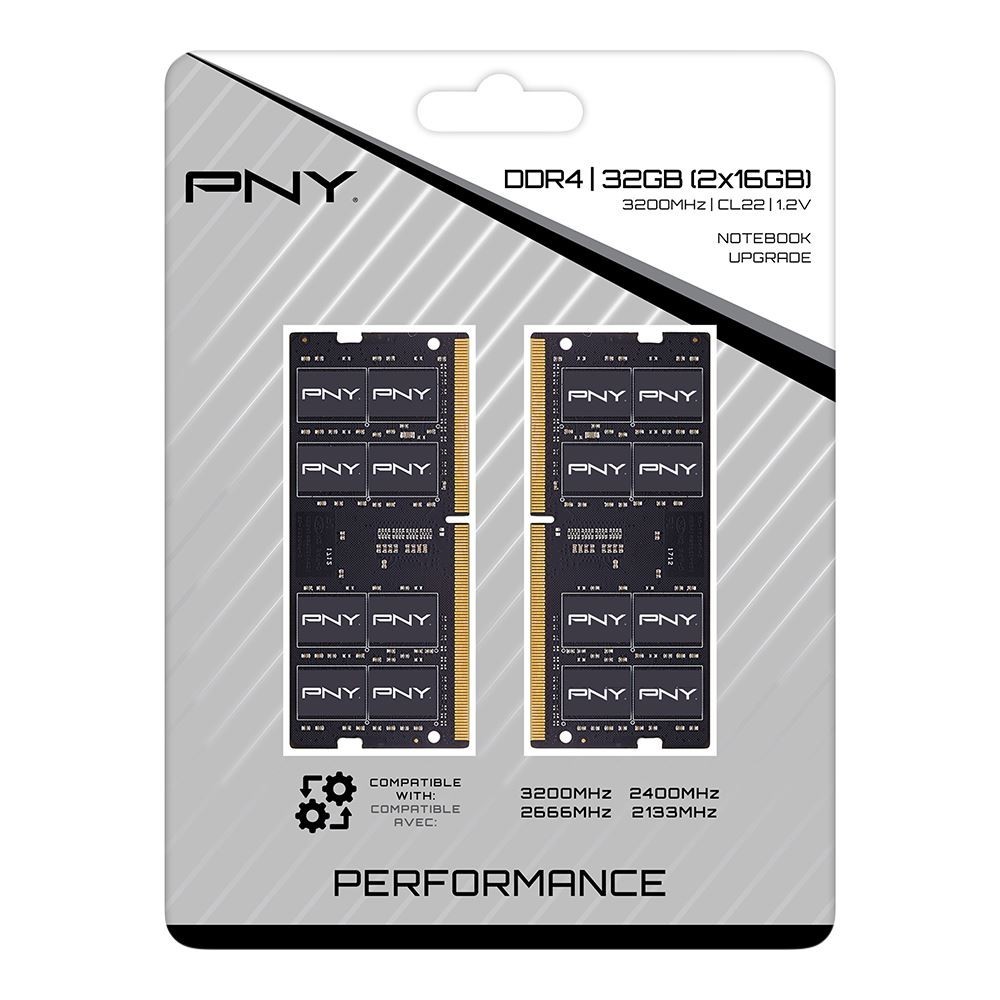 PNY Performance 32GB (2x16GB) DDR4 SO-DIMM 3200MT/s CL22 Laptop Memory