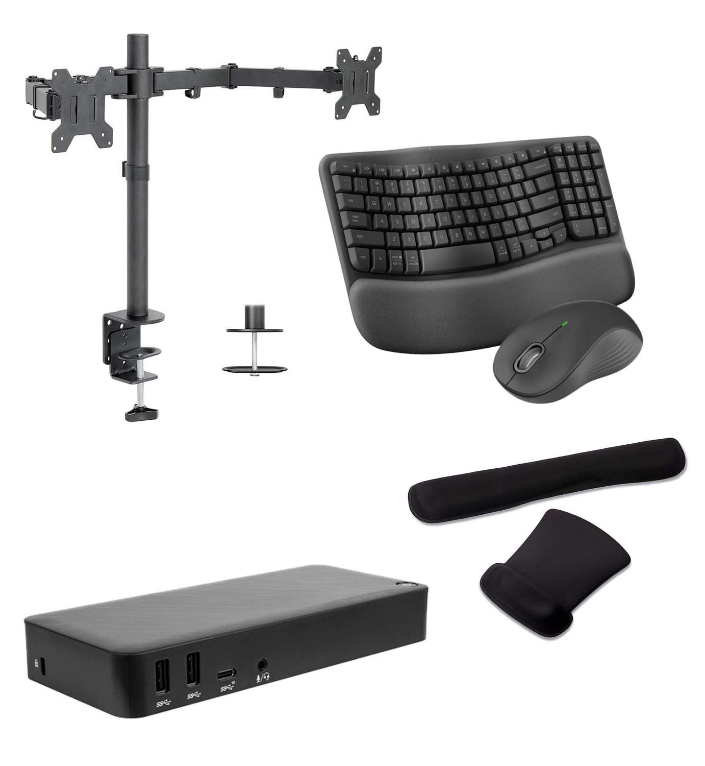 Targus Universal USB-C Dual 2K, Triple FHD 85W Dock, MK670 Keyboard & Mouse