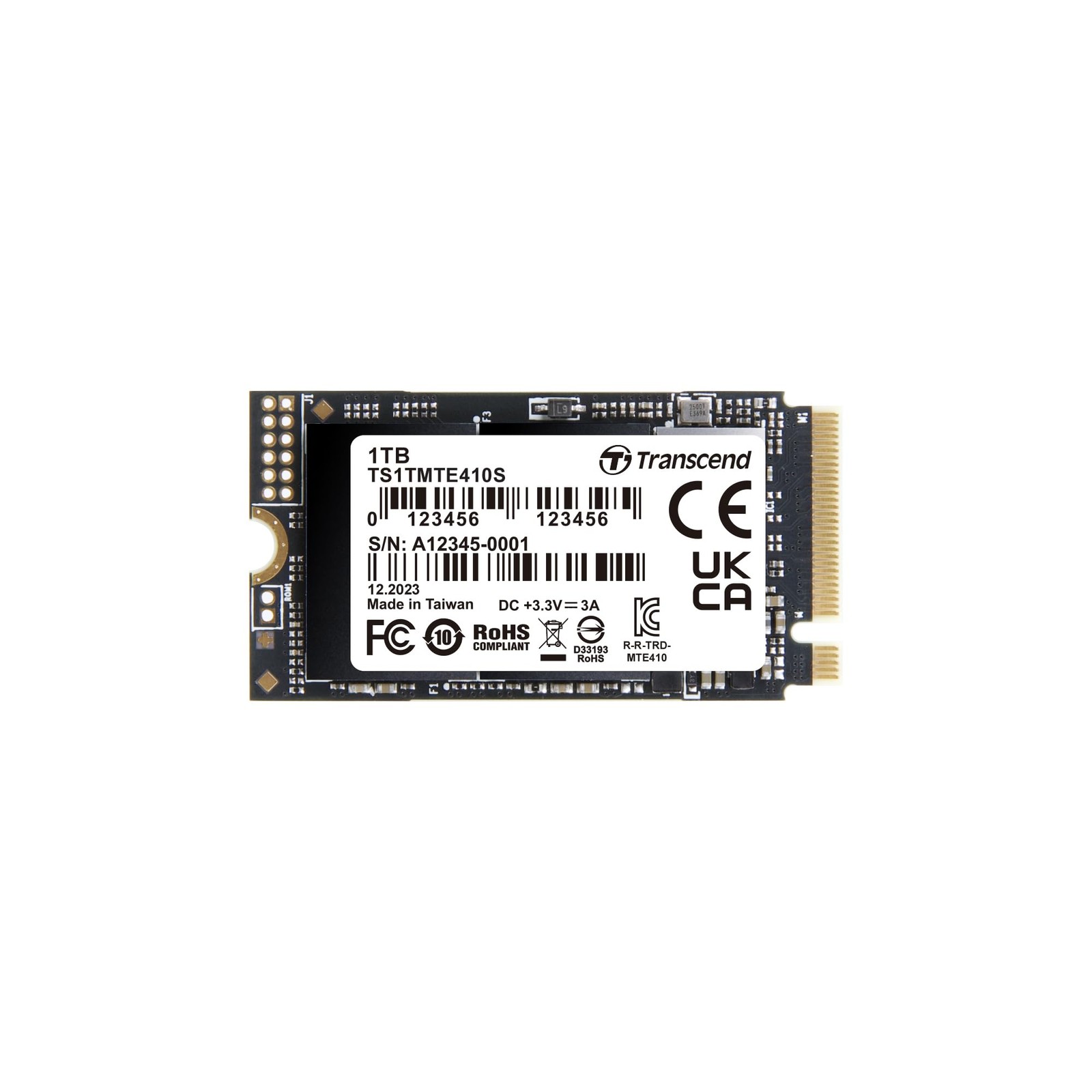 Transcend MTE410 1TB M.2 2242 SSD, Up to 5000MB/s, PCIe Gen4x4 Gen4x4, Black