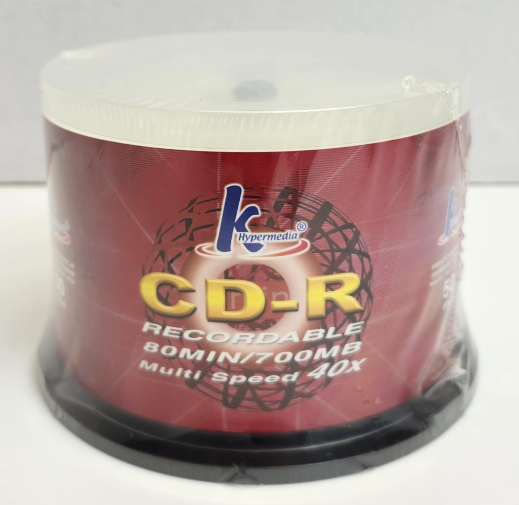 50 Pack CD-R Discs Recordable K Hypermedia Media 700MB 48X Speed 80min New