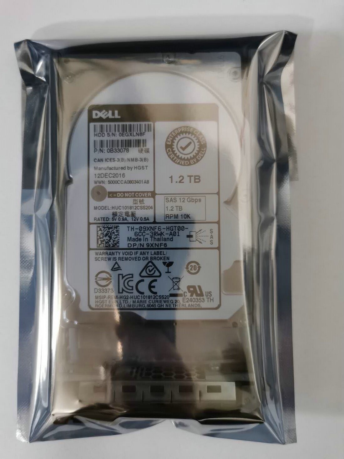 FOR Dell 9XNF6 1.2 TB Internal, 10000 RPM 2.5 inch SAS 12 GB/s Hard Disk Drive