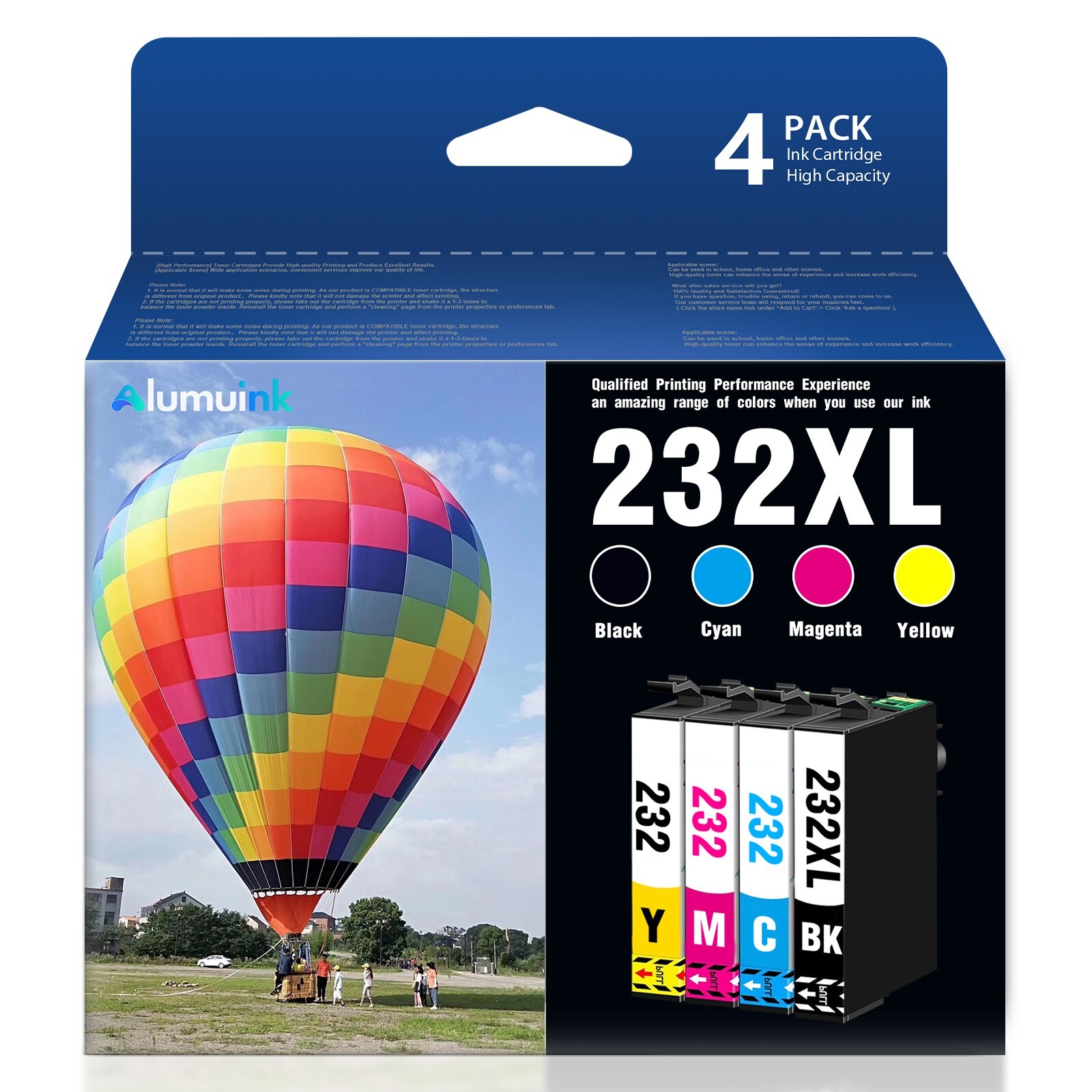 Compatible 232XL Ink replacement WF-2930 XP-4200 XP-4205 Printers (4-Pack)