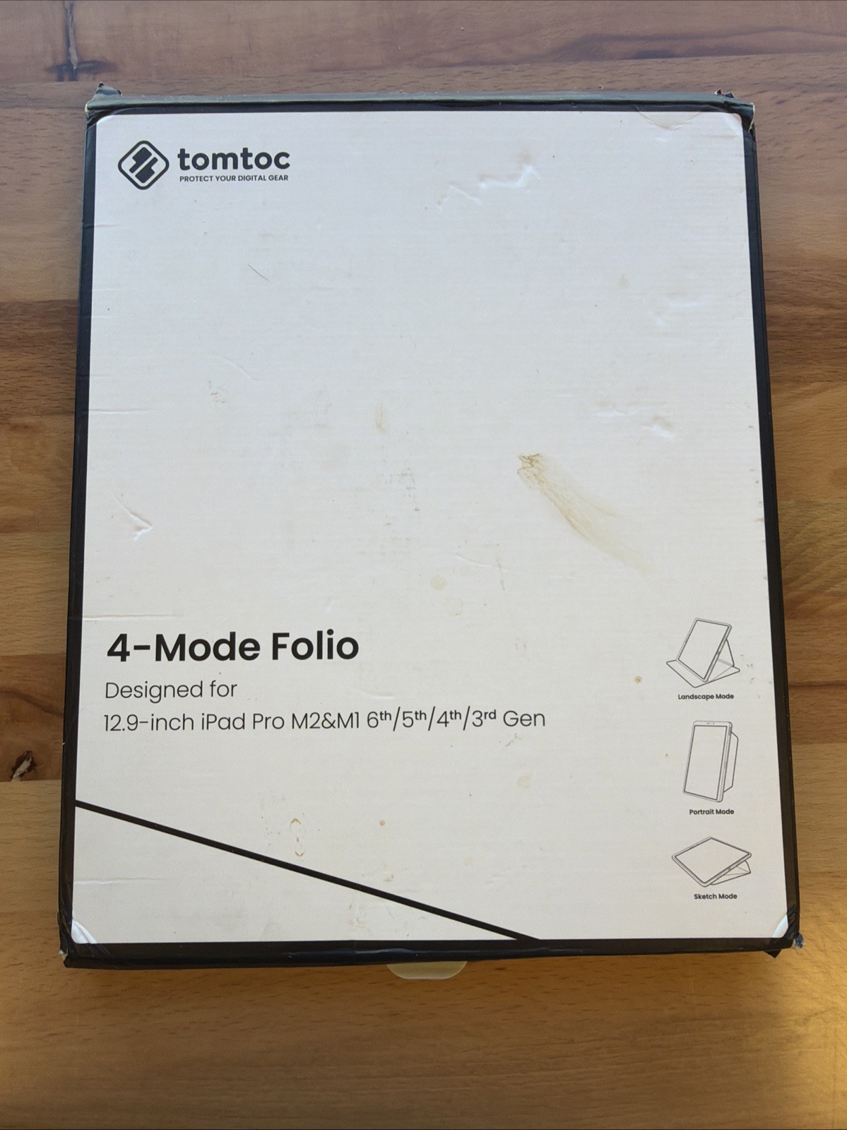 tomtoc Smart Folio Vertical Case for 12.9-inch iPad Pro 12.9-inch, White 3 Layer