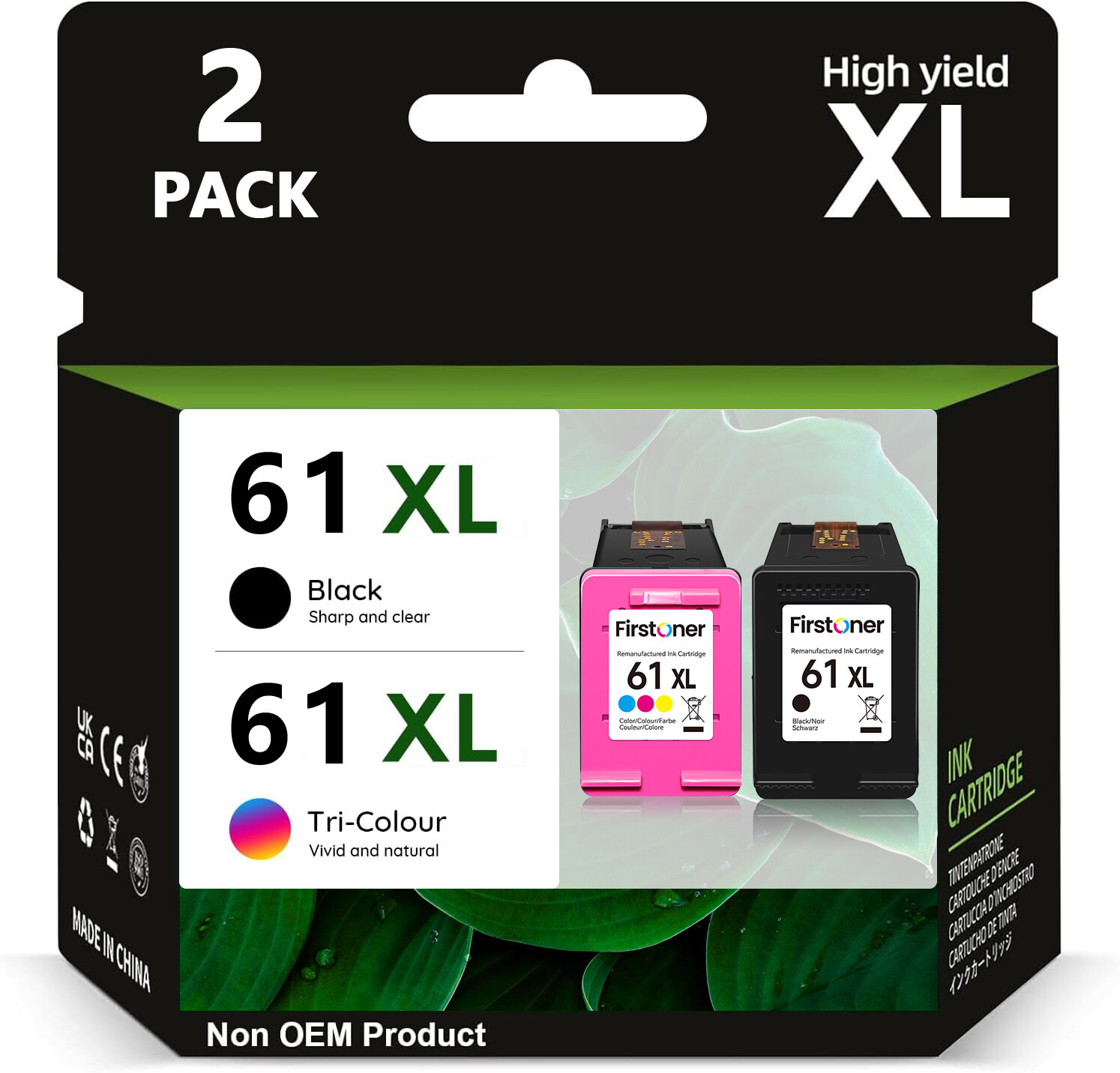 2PK 61XL Ink Cartridge Combo For HP ENVY 4500 4502 5530 5535 OfficeJet 2620 2622