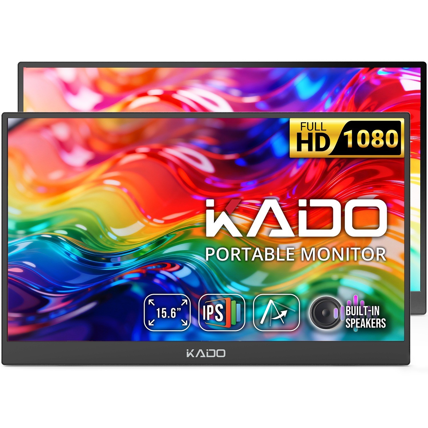Kado Dual 2-Pack Portable Monitor 15.6-inch FHD 1080p Rotating Stand IPS Display