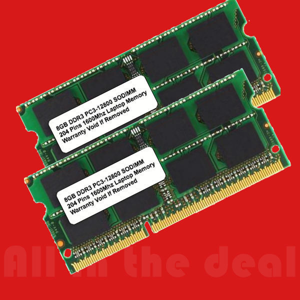 16GB 2X 8GB RAM DDR3 SODIMM 204-PIN 1600 MHz PC3-12800 LAPTOP HP IBM DELL MEMORY