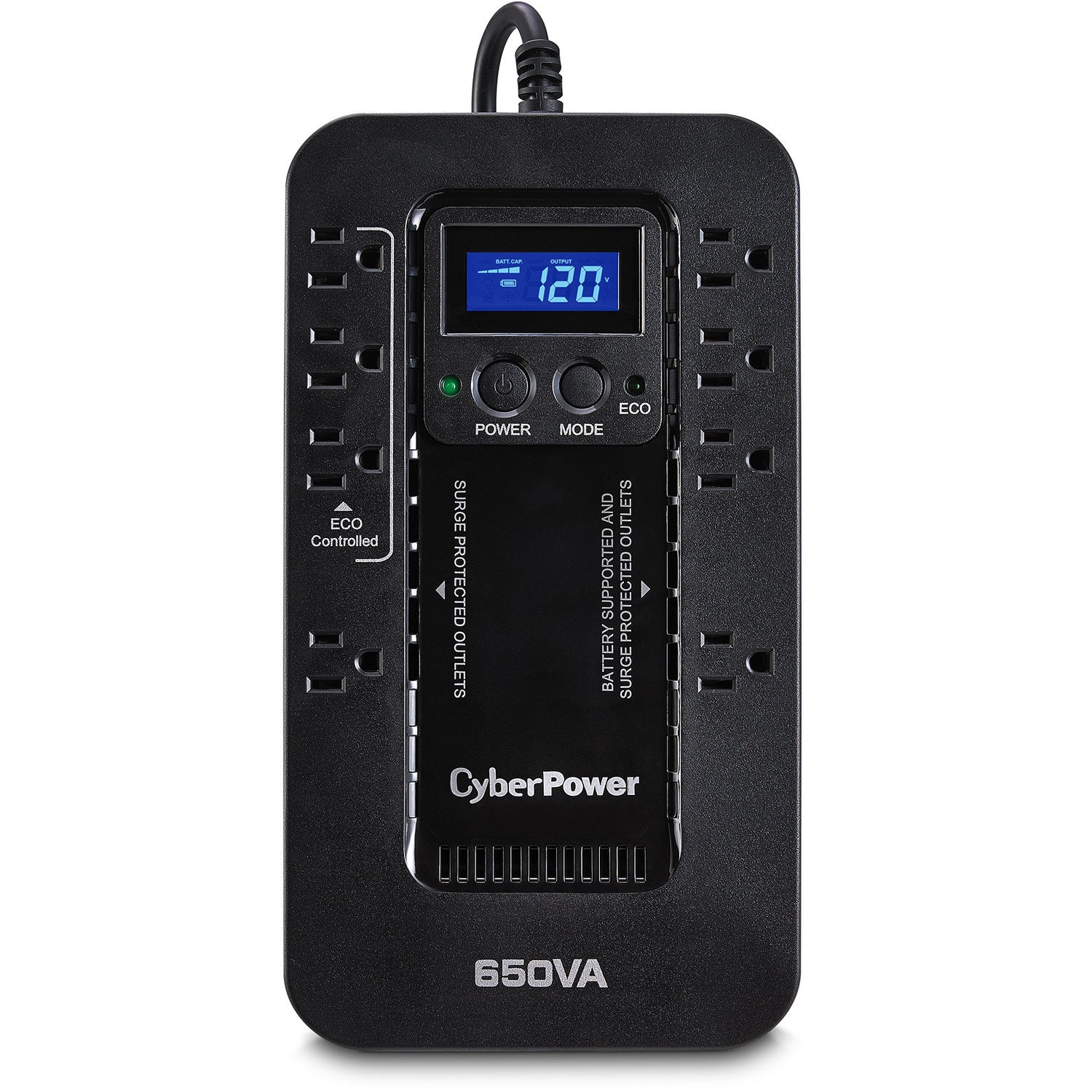 CyberPower EC650LCD-R 650VA/390W 8 Outlets ECO LCD UPS - Certified Refurbished