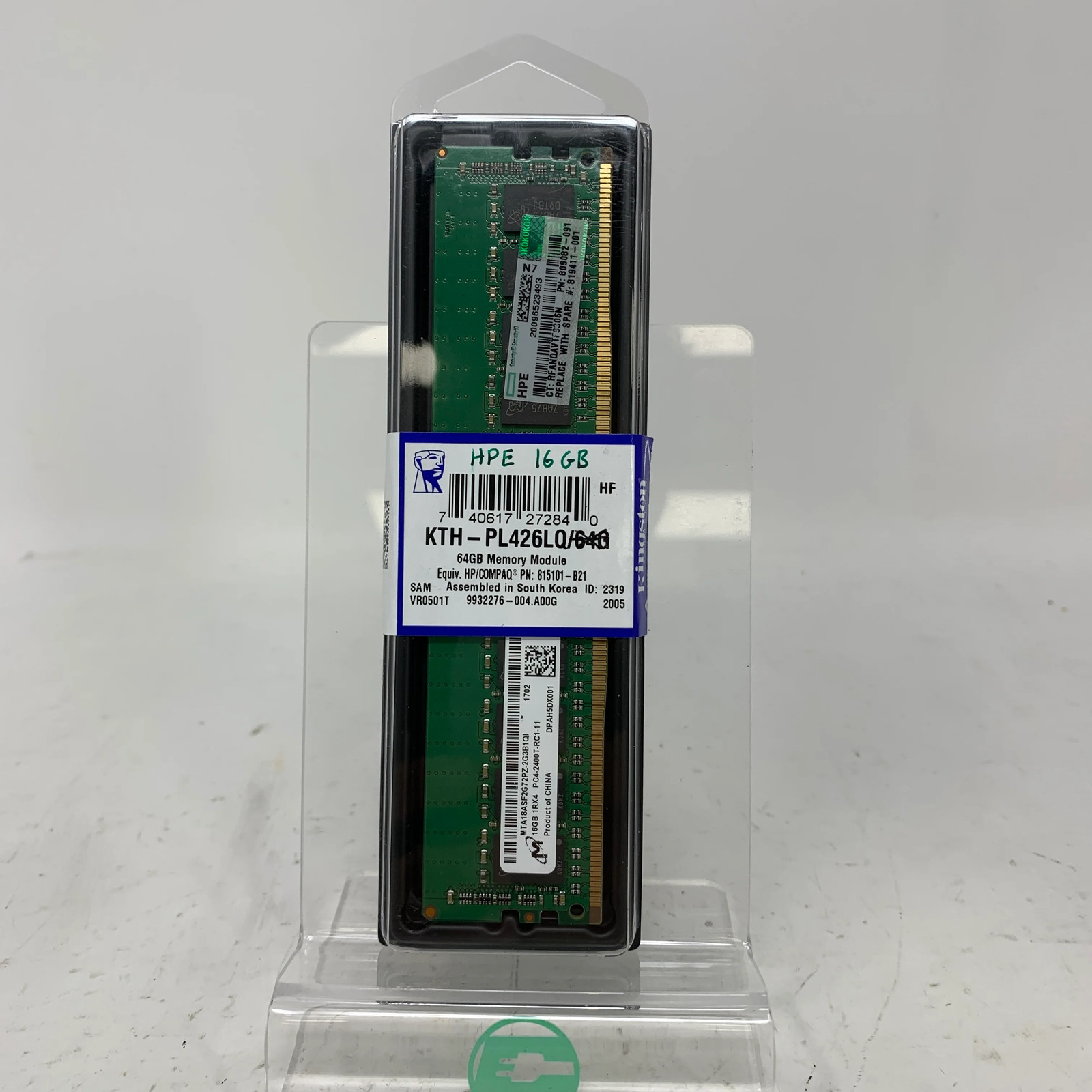 New Micron  PC4-2400T-RC1 16GB (1x16GB) RAM DDR4 2400MHz MTA18ASF2G72PZ-2G3B1QI