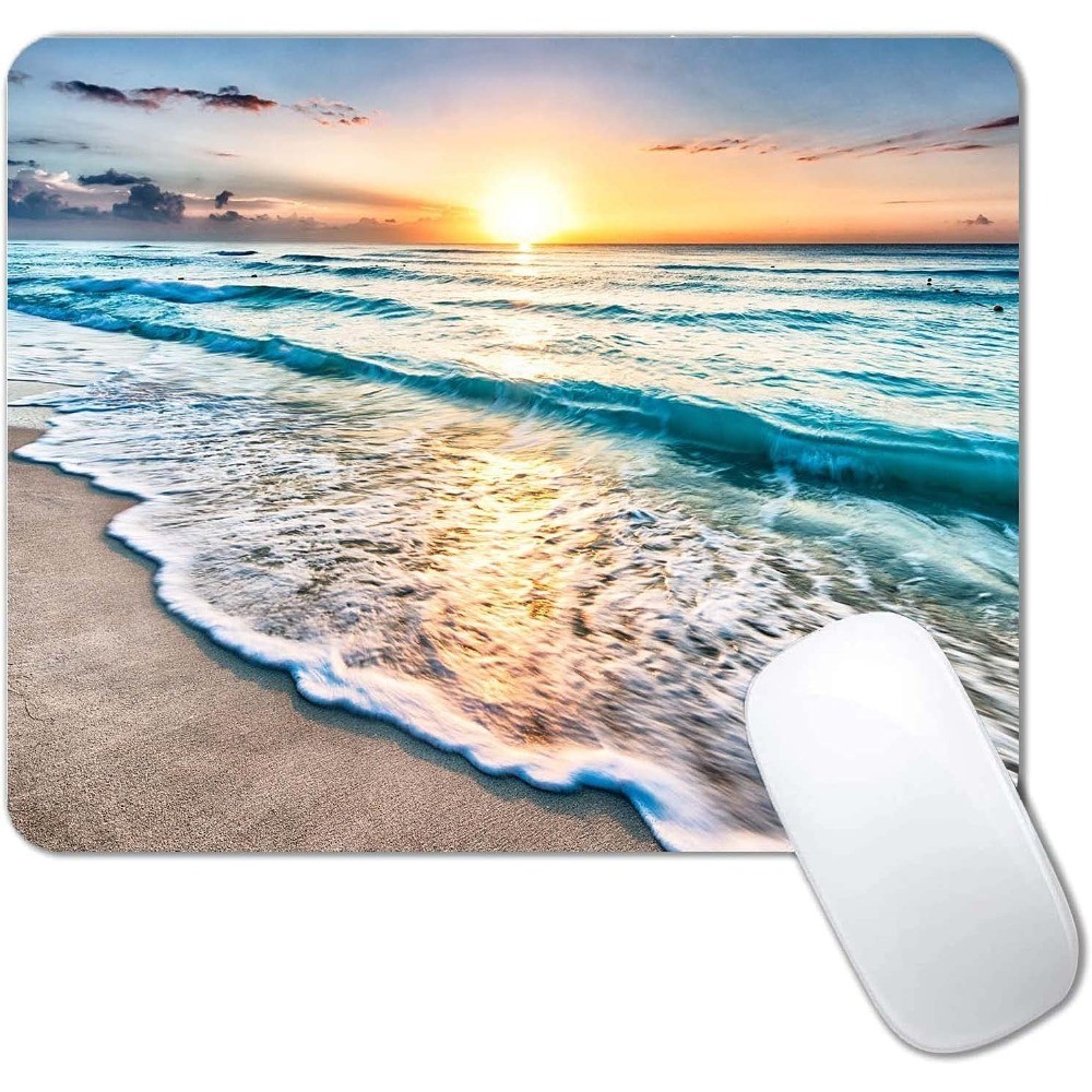 Beach Sunset Mouse Pad,Cute Mouse pad,Custom Small Mouse Pads with