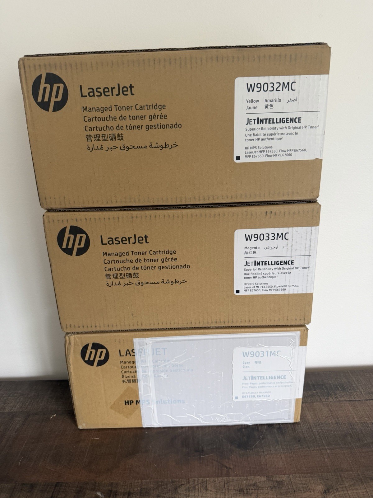 NEW SEALED set of 3 Genuine HP LaserJet W9031MC , W9032MC , W9033MC