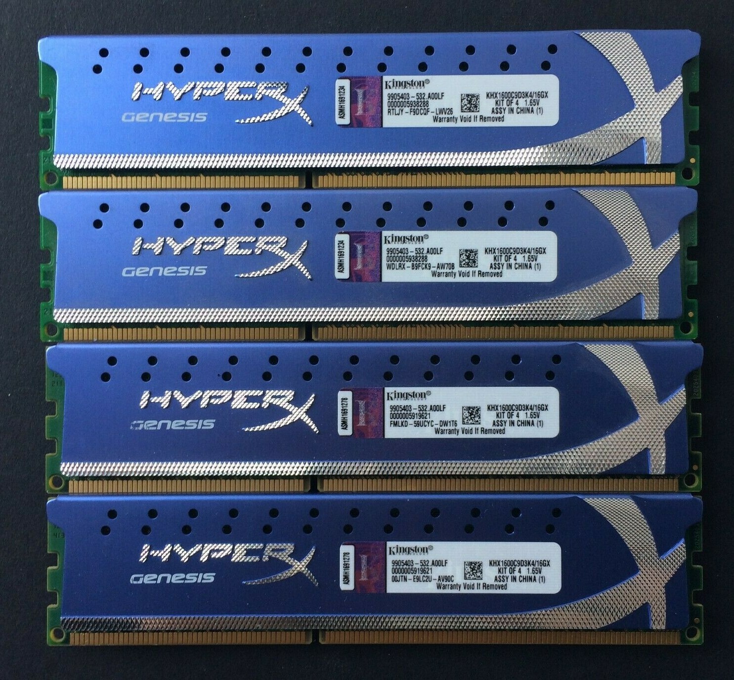 KINGSTON HyperX Genesis RAM Memory 16GB kit (4x4GB modules) KHX1600C9D3K4/16GX