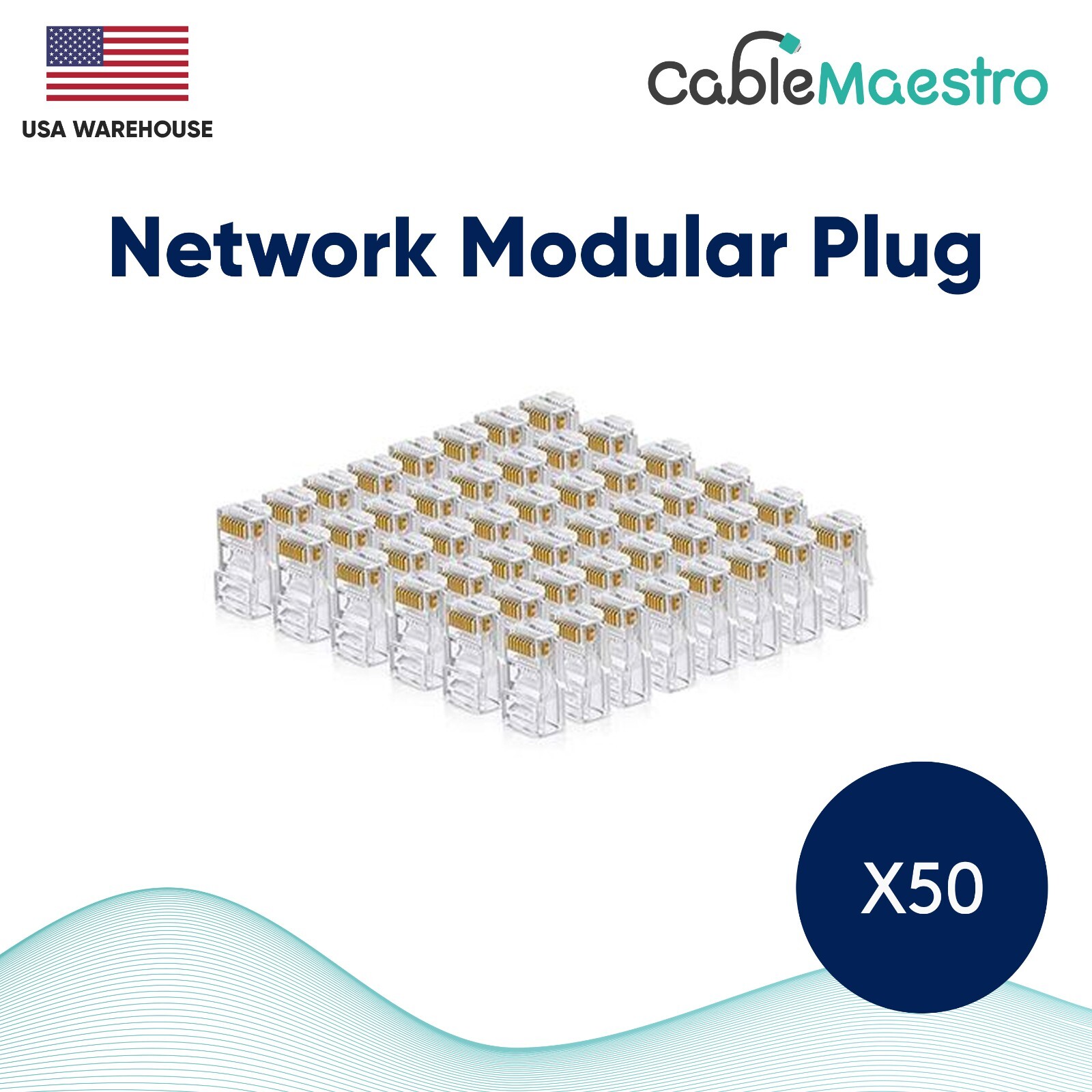 CAT6 EZ RJ45 Pass Through Modular Plug Network Cable Connector 8P8C 50-1000 Lot