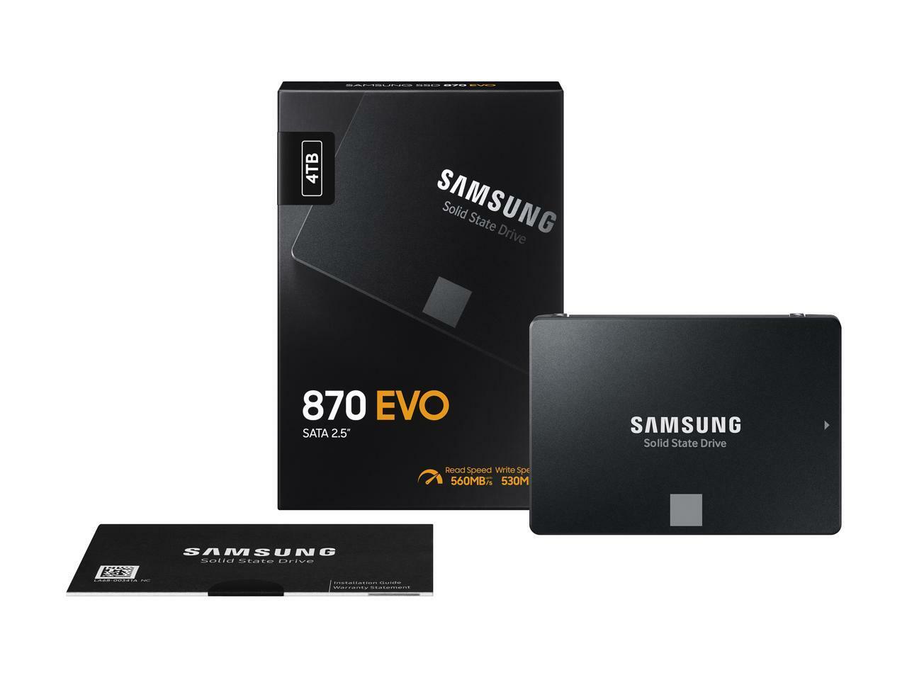 New Samsung 870 EVO 4TB SSD MZ-77E4T0 870EVO 2.5" Retail packing 5 Year Warranty