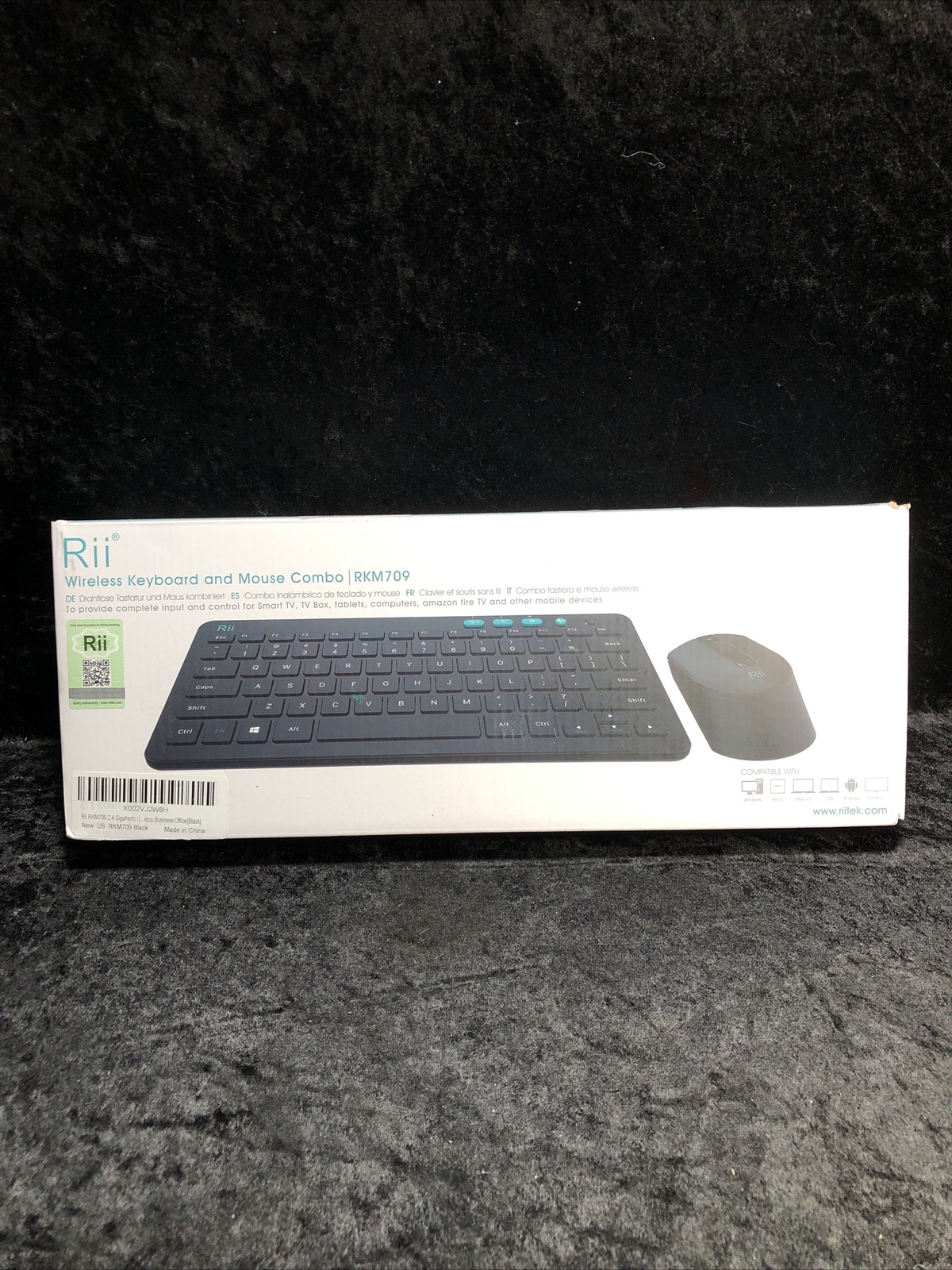 Rii RKM709 2.4 Gigahertz Ultra-Slim Wireless Keyboard and Mouse Combo,