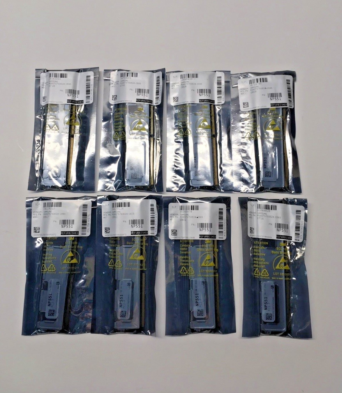Samsung Shielded Memory 8 X 2GB M395T5750EZ4-CE65 0747 ( lot of 8 )