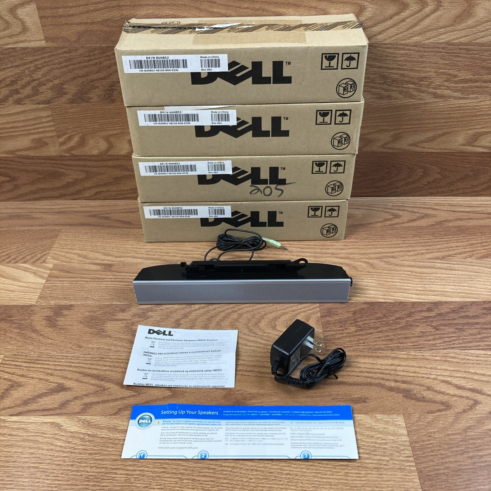 Lot of 4 Dell AS501PA Multimedia Speaker System for Computer Monitors FAST SHIP