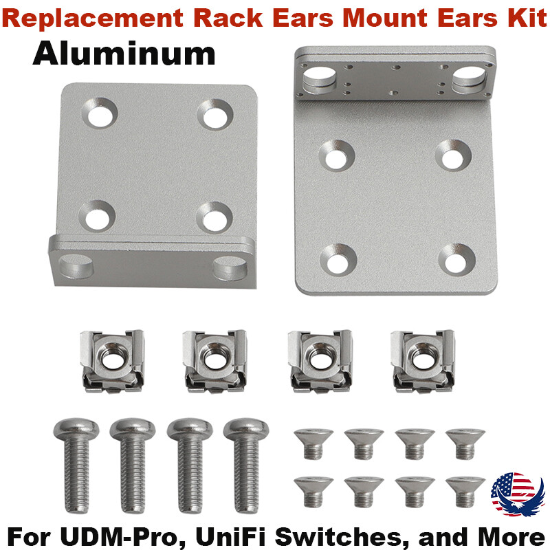 For Ubiquiti UDM-Pro UniFi Switches Replacement Rack Ears Mounting Bracket Kit