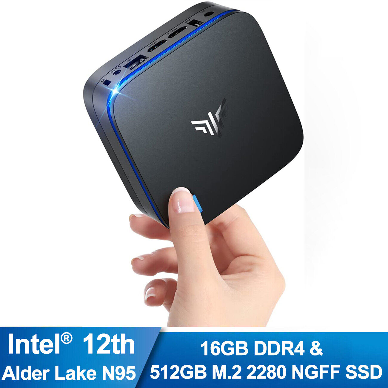 KAMRUI 4K UHD Mini PC INTEL N-95 Windows 11 16GB 512GB 5G/2.4G WiFi Bluetooth