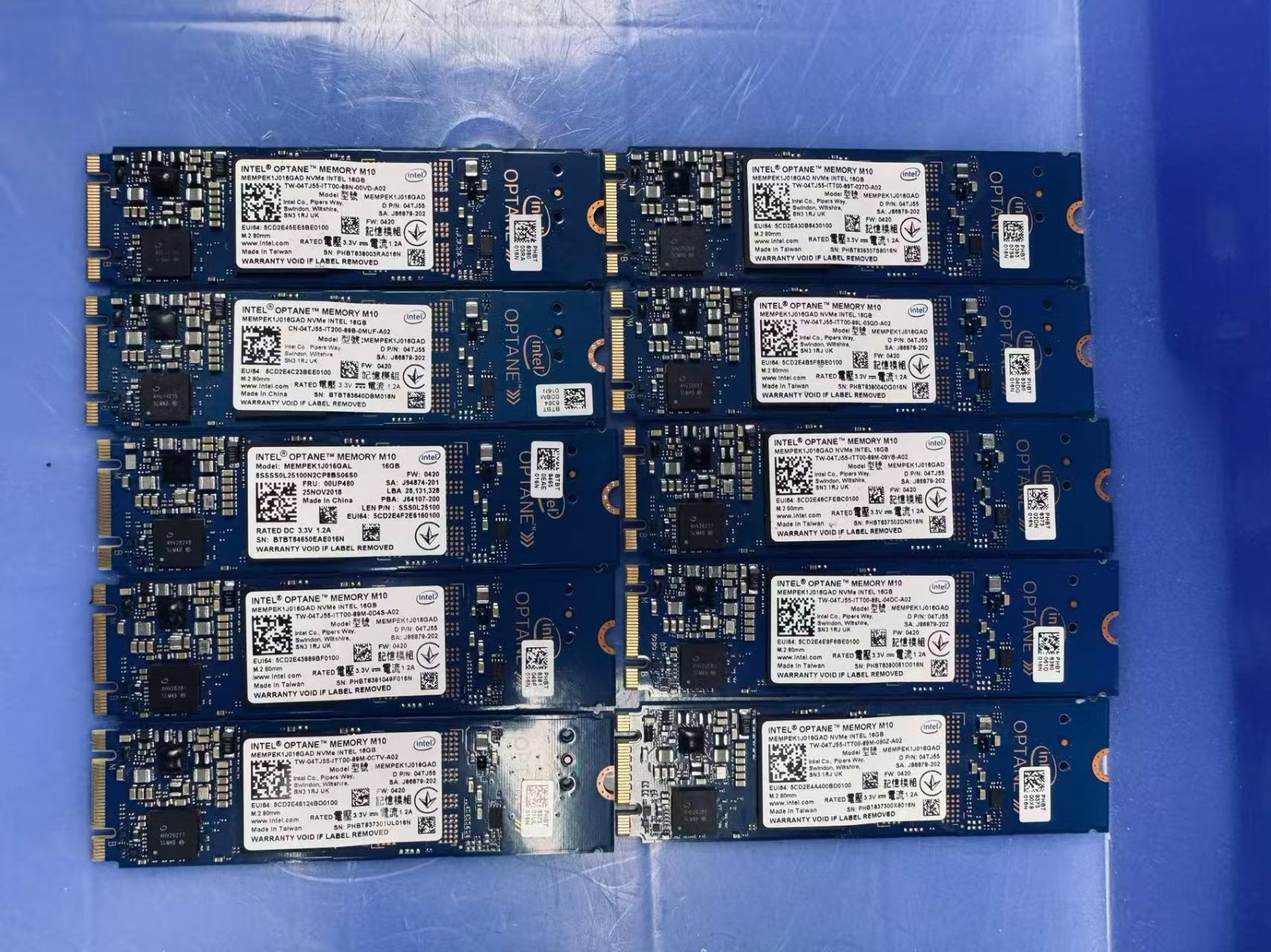 10PC Intel Optane Memory M10 SSD M.2 2280 16GB MEMPEK1J016GA PCIe3.0 Xpoint NVMe
