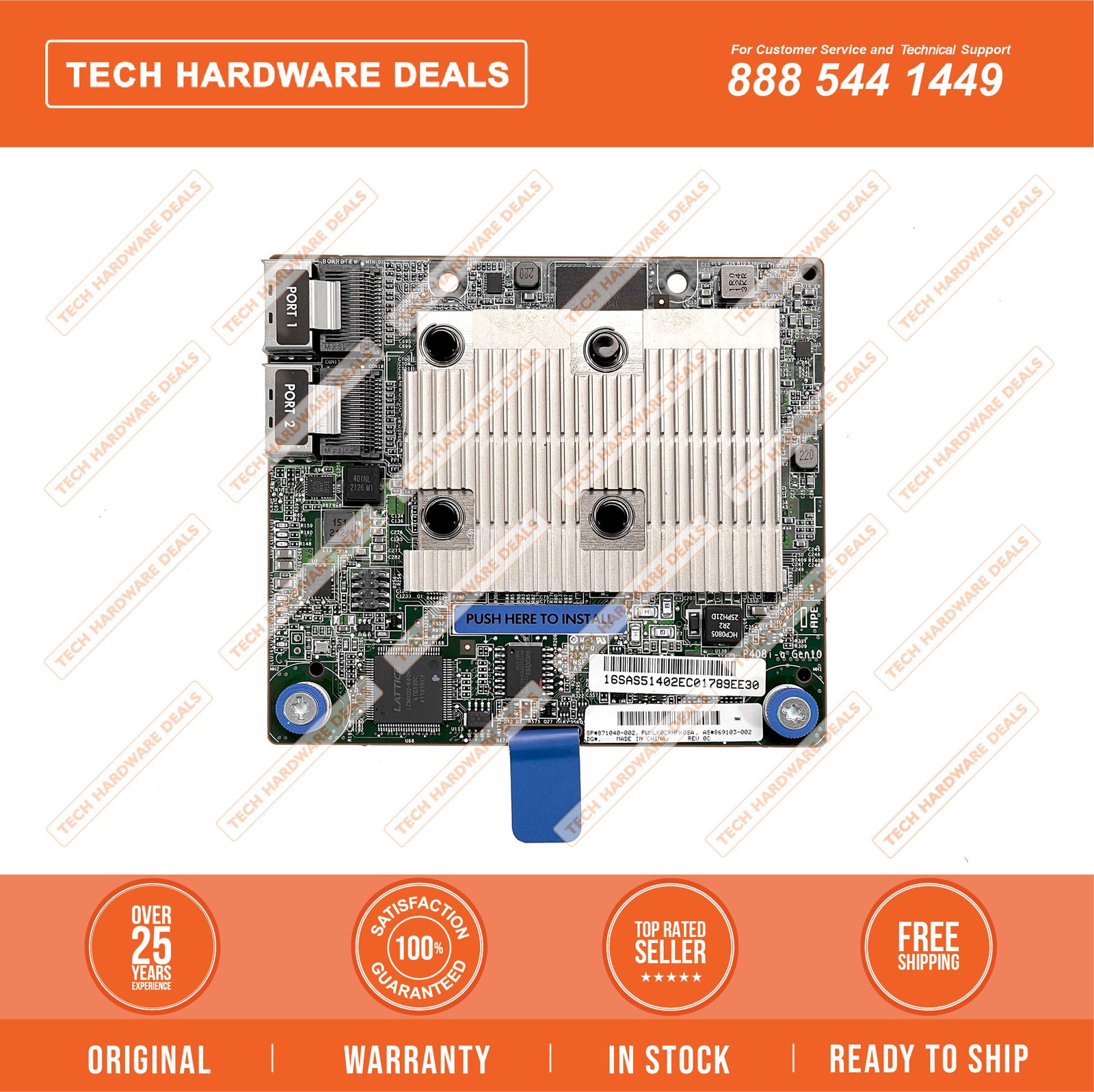 871040-001  NEW BULK HPE Smart Array P408i-a SR Gen10 (8 Internal Lanes/2GB Cach