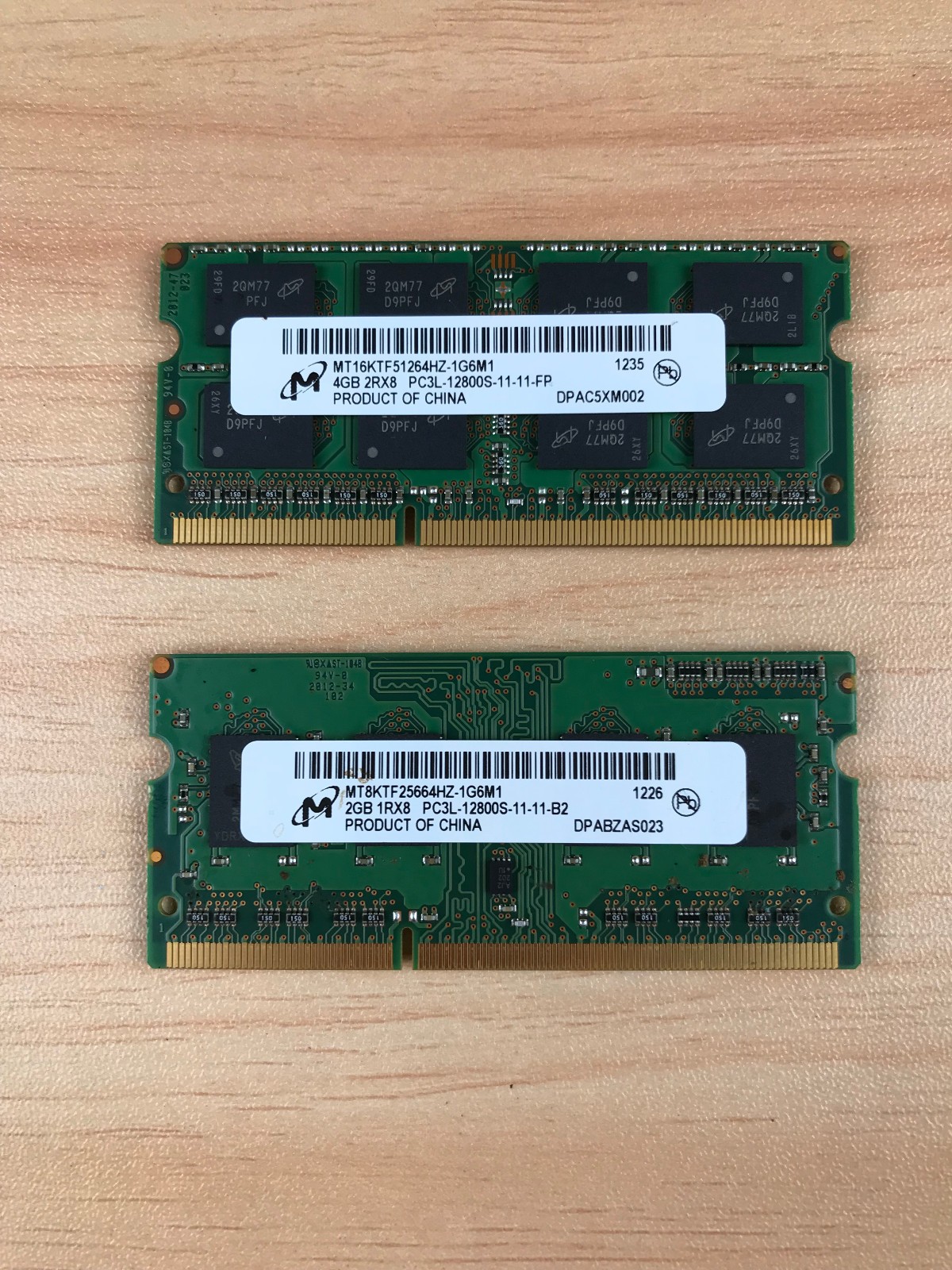6GB Micron DDR3 SO-DIMM 2RX8 PC3L-12800S-11-11-FP Laptop AIO Ram 1x 4GB 1x 2GB