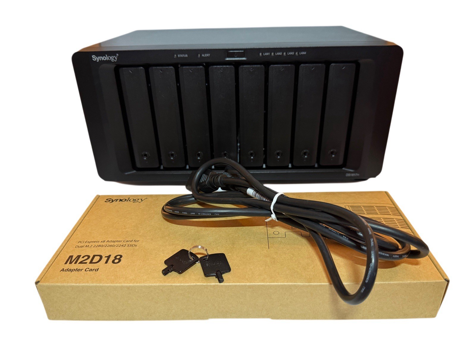 Synology DS1817+ 8-Bay 16GB RAM M2D18 Card W/ 2x M.2 WD Red 512GB Cache Drives