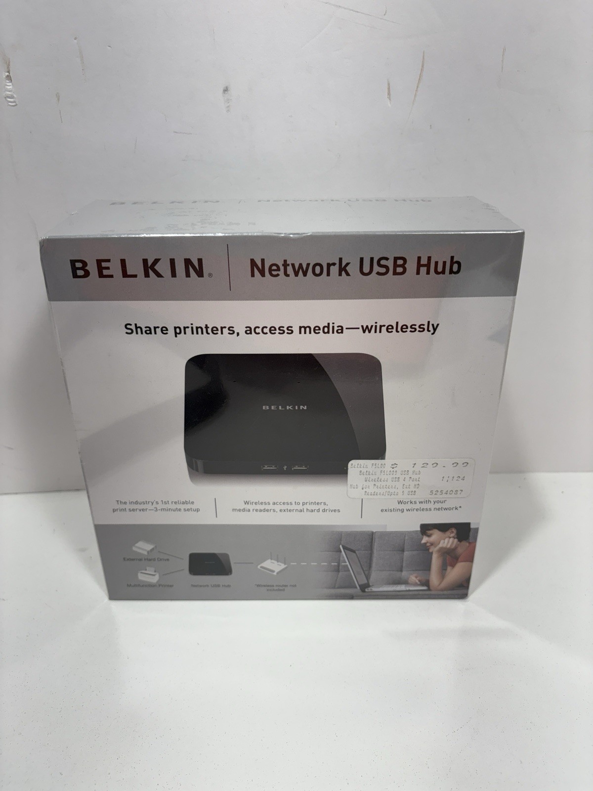 Belkin Network USB HUB F5L009 Ver 2 Share Printers & USB Devises NEW Sealed.